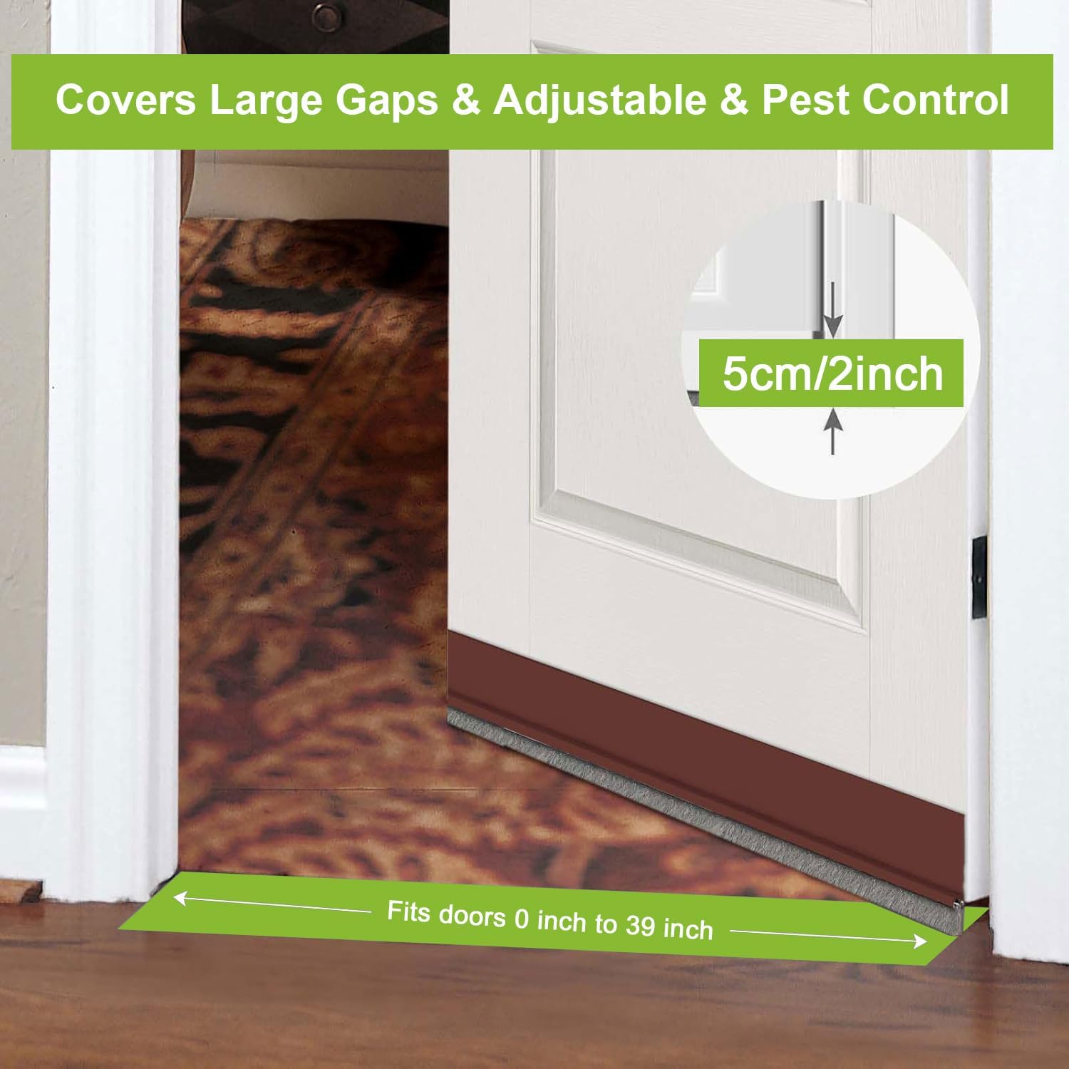 2 PCS Door Brush Bottom, Draft Stopper with Brush for Exterior Door, Bottom Seal Strip for Protection Against Bug, Dust, 2