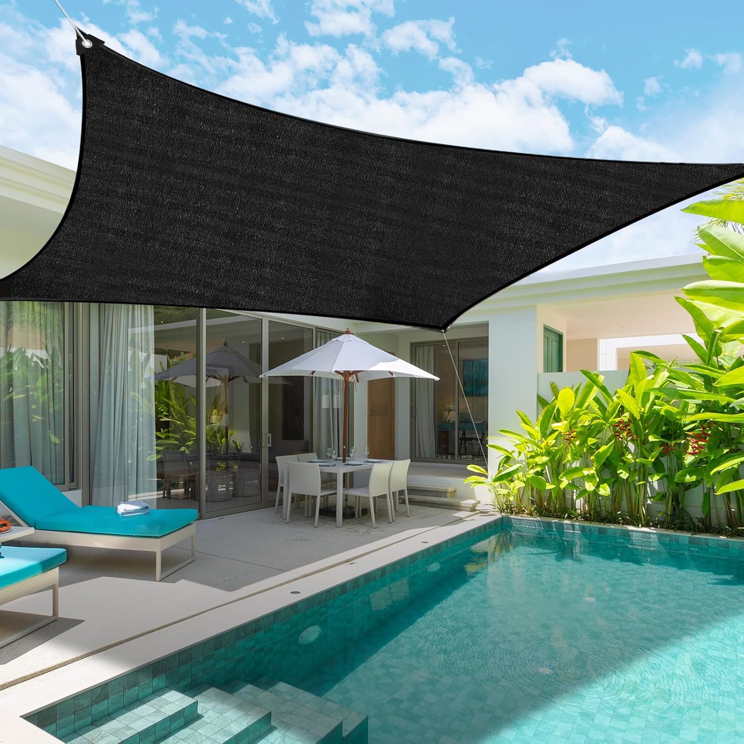 Garden 90% Shade Mesh Cloth,  10 x 20FT Sun Shade Net,Resistant Mesh Sun Shade Reinforced Grommets Shade Trap for Greenhouse,Plant,and Backyard Patio Sunshade,Pergola(Black-3x6m) - Image 7