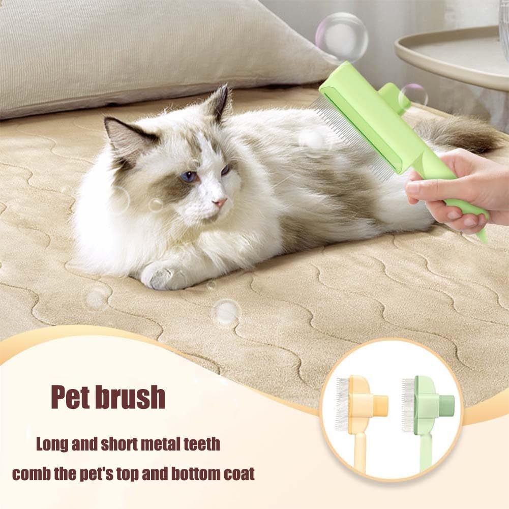 Avatore Zenbrush - Removes Fur & Relieves Pain, Zen Brush for Cats, Zenbrush Cat Comb, Self-Cleaning Cat Brush with Release Button, Cat Grooming Flea Brush for Short & Long Cat (orange,2pcs) - Image 2