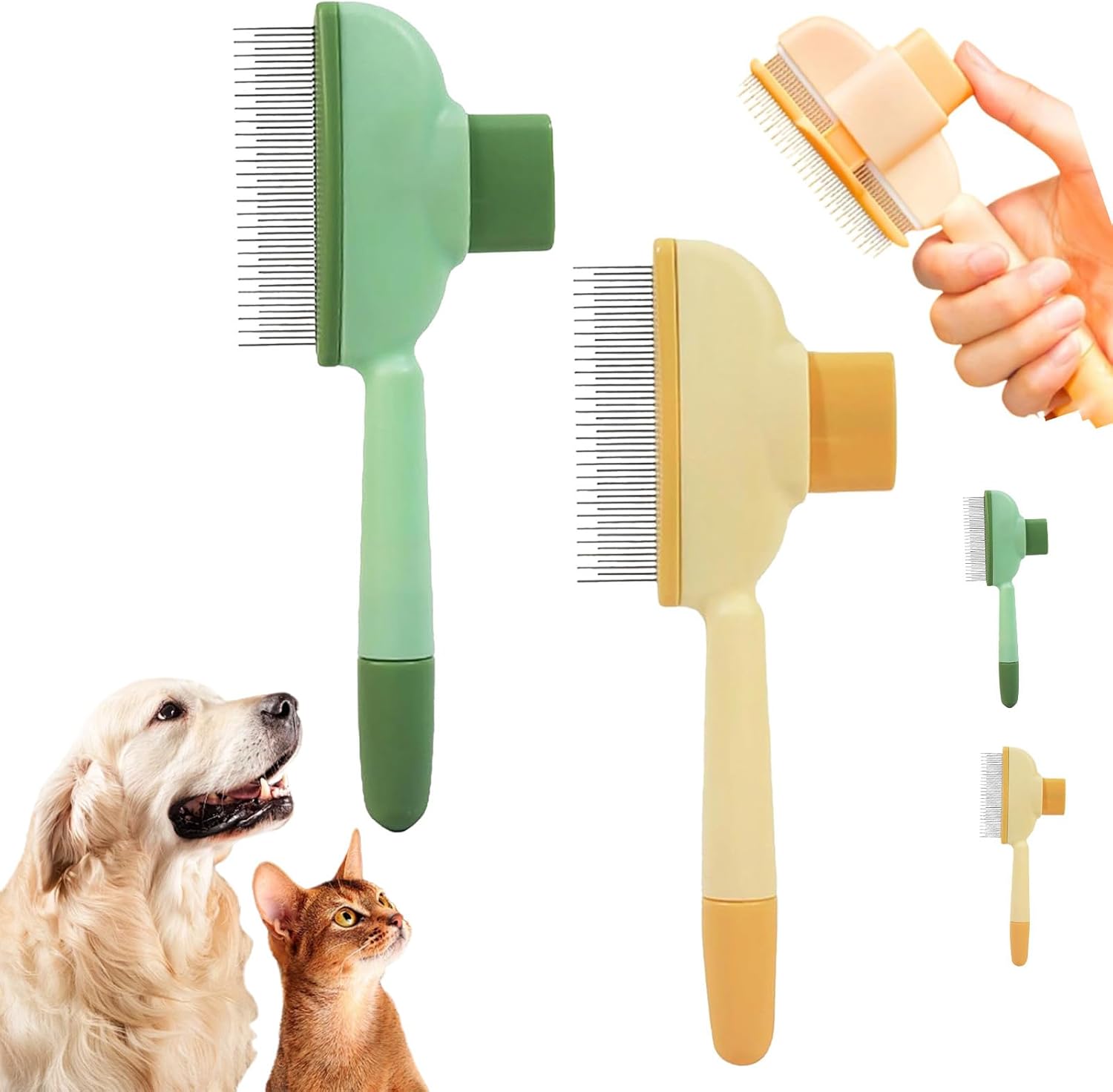 Zen Brush for Cats, New Avatar Zenbrush Cat Comb, Upgrade Self-Cleaning Pet Flea Comb Grooming Brush, Short&long Cat Dogs Multi-function Grooming Brushs for Massaging and Removes Fur (Mix) - Image 1