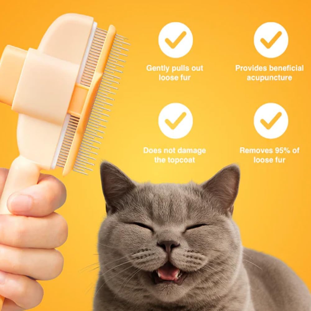 Zen Brush for Cats, New Avatar Zenbrush Cat Comb, Upgrade Self-Cleaning Pet Flea Comb Grooming Brush, Short&long Cat Dogs Multi-function Grooming Brushs for Massaging and Removes Fur (Mix) - Image 3