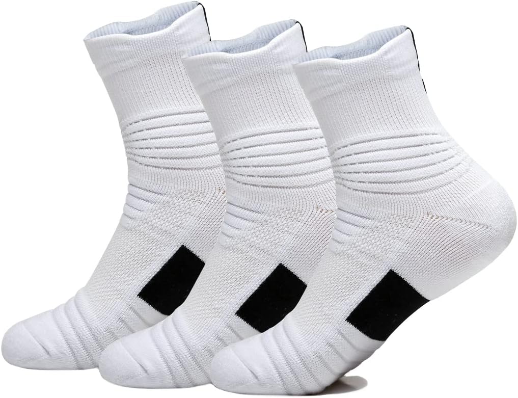 Basketball Socks Cushioned Thick Hiking Cycling Athletic Crew Socks for Men Women Boy - Image 1