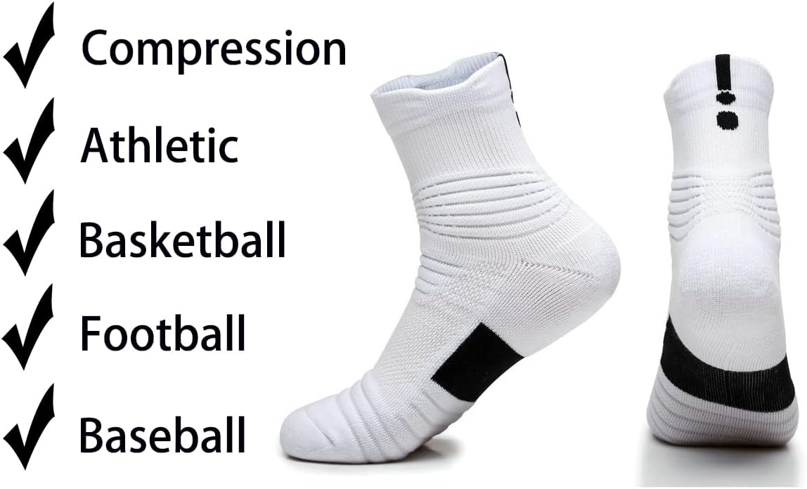Basketball Socks Cushioned Thick Hiking Cycling Athletic Crew Socks for Men Women Boy - Image 2