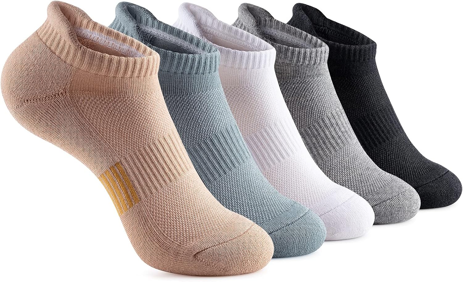 Ankle Socks Womens Running Athletic No Show Socks Cushioned 5-Pairs - Image 1