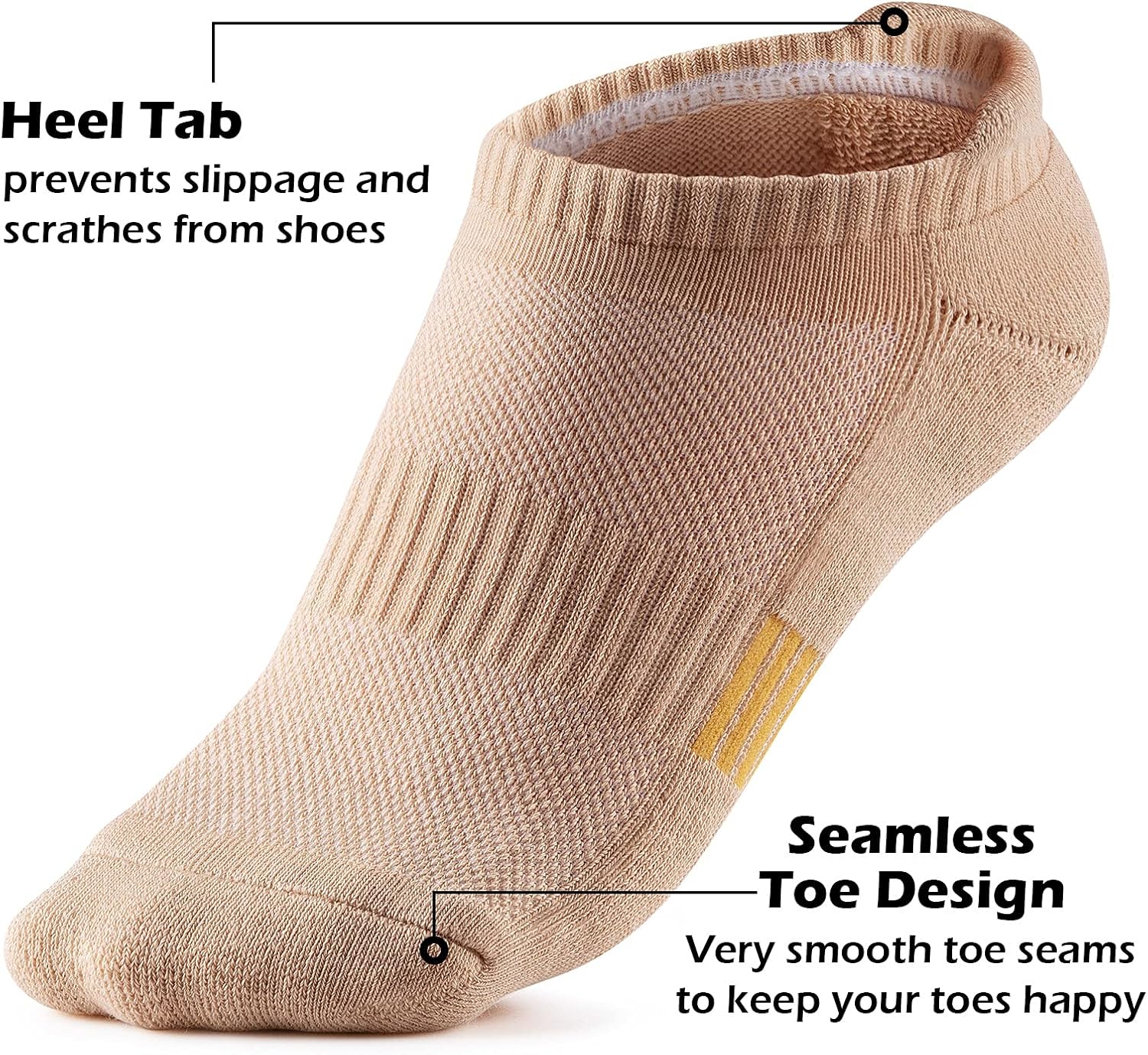 Ankle Socks Womens Running Athletic No Show Socks Cushioned 5-Pairs - Image 4