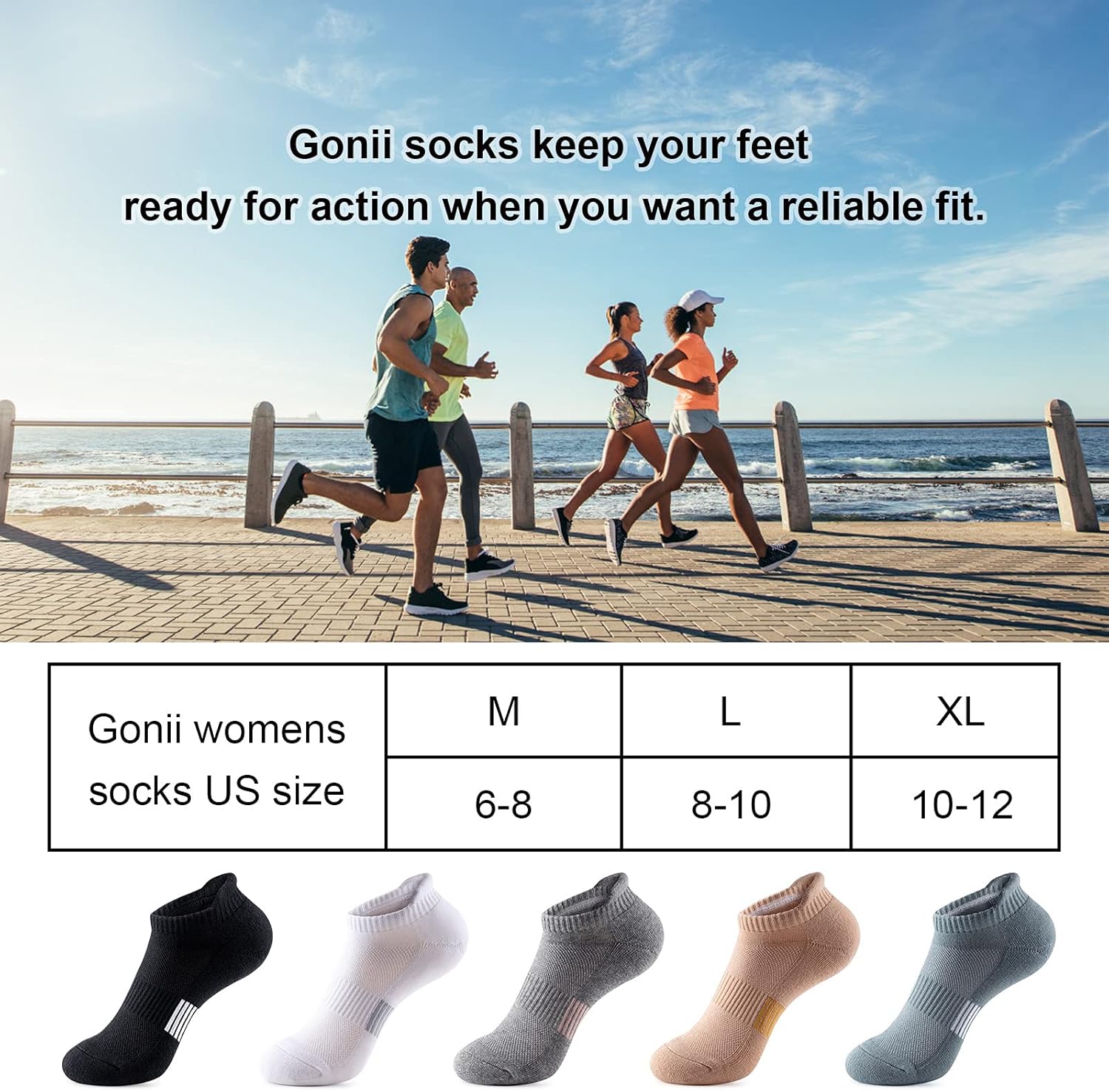 Ankle Socks Womens Running Athletic No Show Socks Cushioned 5-Pairs - Image 6