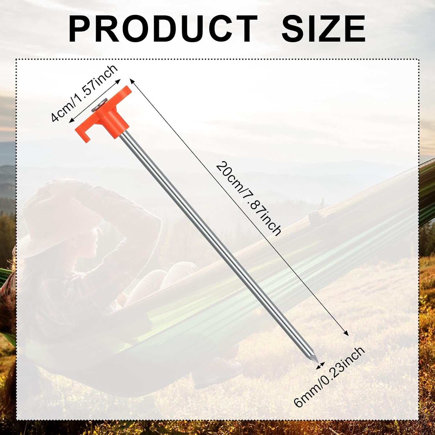 10 Pcs Tent Pegs Heavy Duty Metal Tent Stakes Heavy Duty 7.87inch Ground Pegs for Awnings for Hard Ground, Camping - Image 2