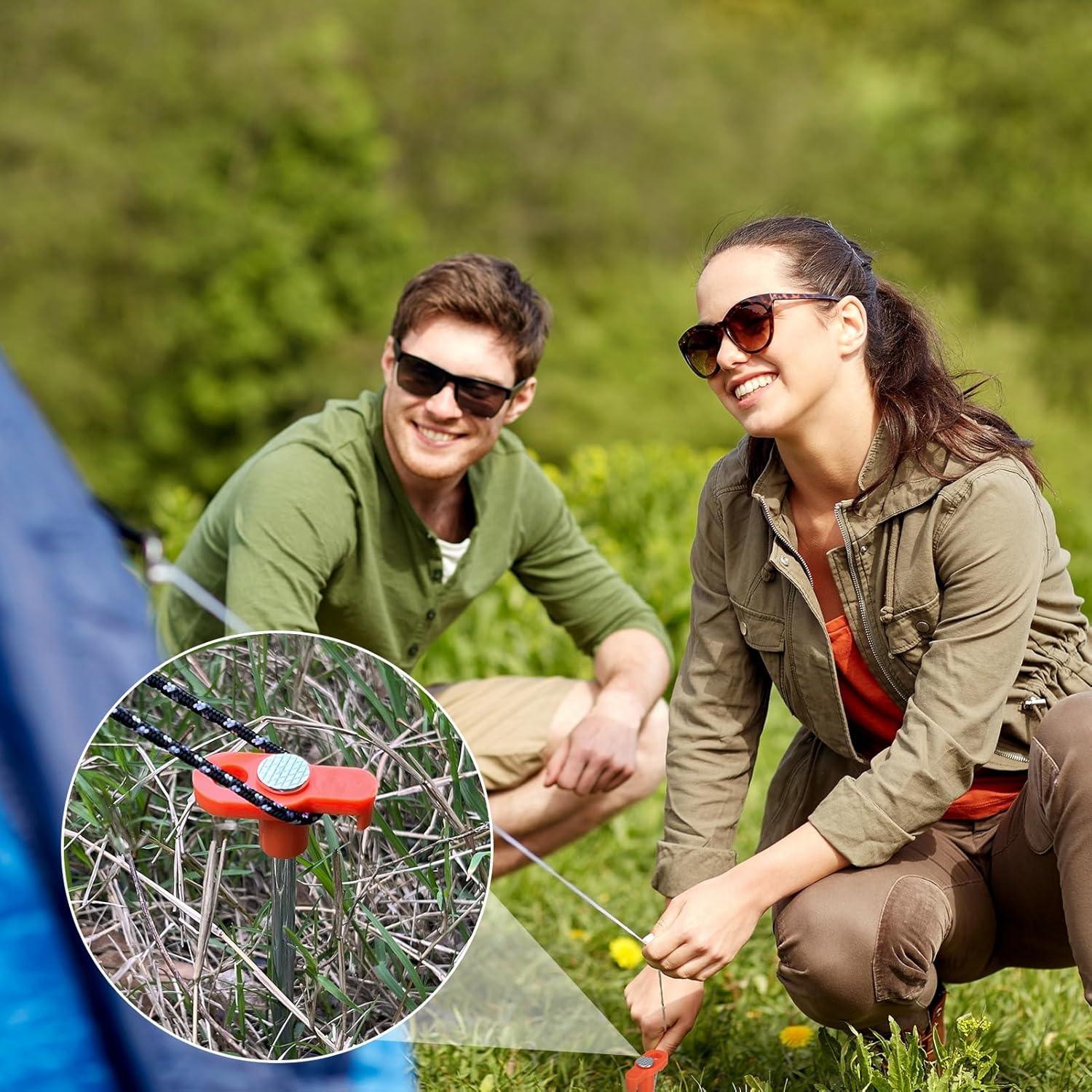 10 Pcs Tent Pegs Heavy Duty Metal Tent Stakes Heavy Duty 7.87inch Ground Pegs for Awnings for Hard Ground, Camping - Image 7