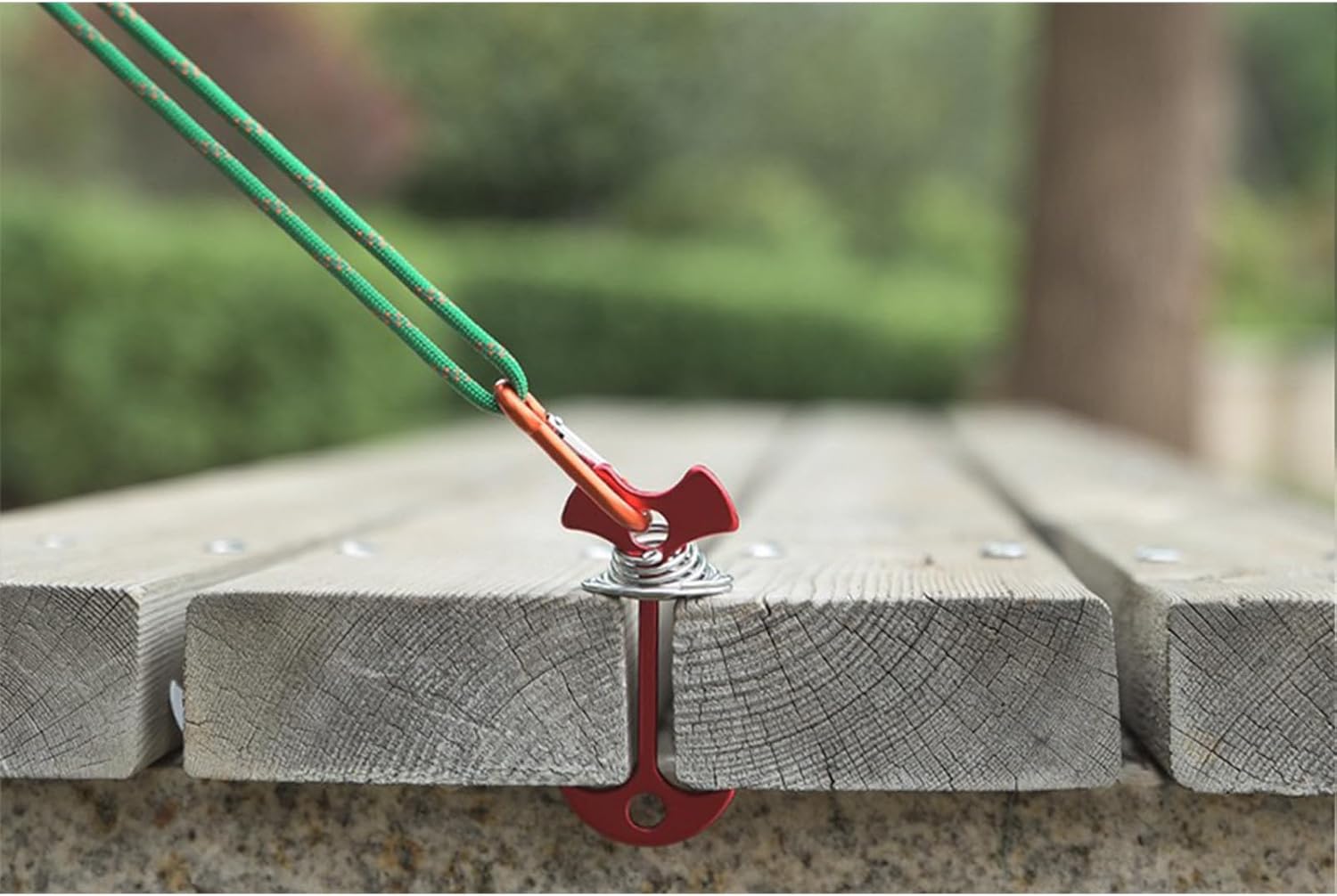 10 Pcs Fishbone Tent Stakes with Carabiners ， Aluminum Alloy & Stainless Steel Windproof Anchors with Carabiners， Deck Spring Tensioner for Camping Canopy, Hiking Gear，Essential for Mountain Climbing - Image 4
