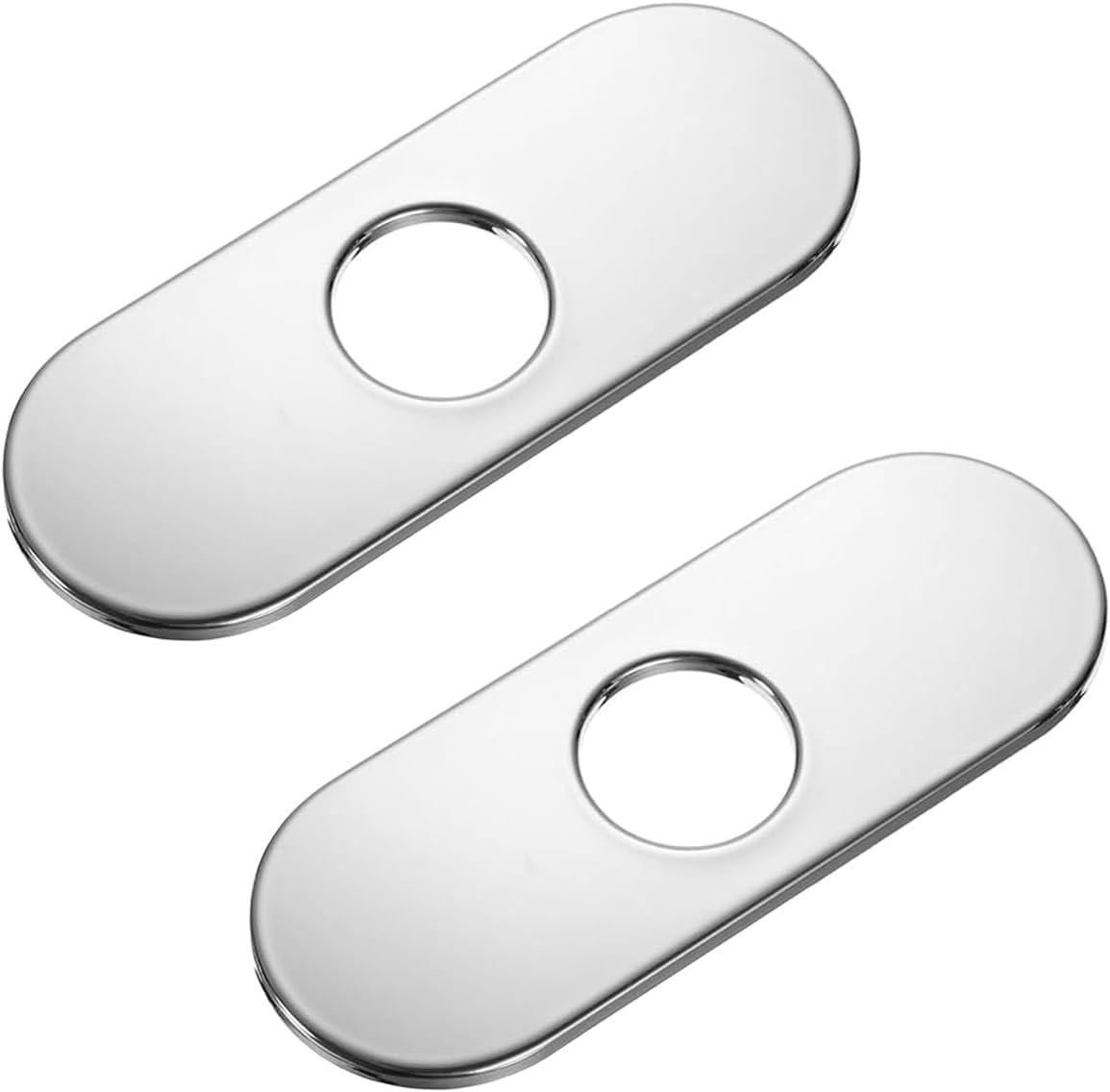 2PCS 6 inch Sink Faucet Hole Cover,Deck Plate Escutcheon for Kitchen Faucet,Sink Hole Cover,Plate for Bathroom Sink,Plumbing Cover Plates,Deck Plate for Pull Down Faucet:Stainless Steel (Chrome) - Image 1