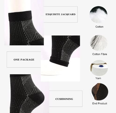 Soothrelieve Compression Socks, Anti Fatigue Compression Foot Sleeves for Men & Women, Ankle Brace Compression Sleeve, for Pain Relief and Plantar Fasciitis (S/M,White 4 Pairs) - Image 5