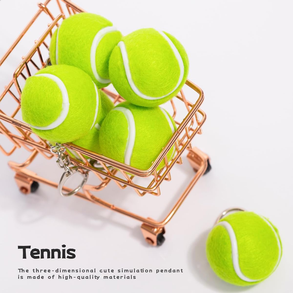 Creative Oversized Tennis Keychain Durable Stylish Fun Accessory for Tennis Enthusiasts Sports Lovers Gift Seekers Perfect for Keyrings Bags, Green, One Size - Image 4