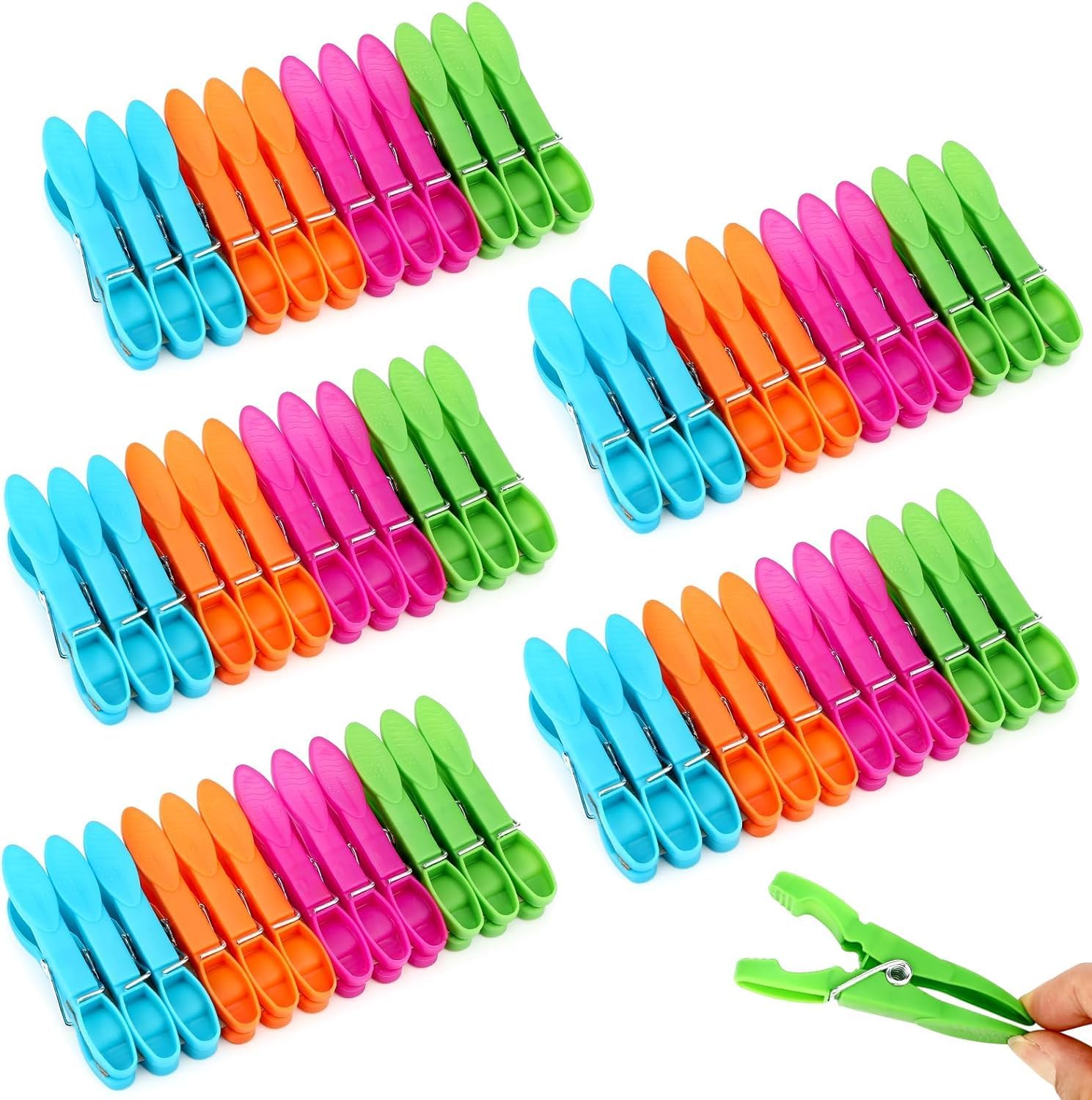 48 PCS Windproof clothespins Plastic clothespins for Clothesline Strong Grip Clothes Pegs for Indoor and Outdoor Clothesline Area Clothes Hanger Clip, Clothesline Hanger, Powerful Clothes Hanger - Image 1
