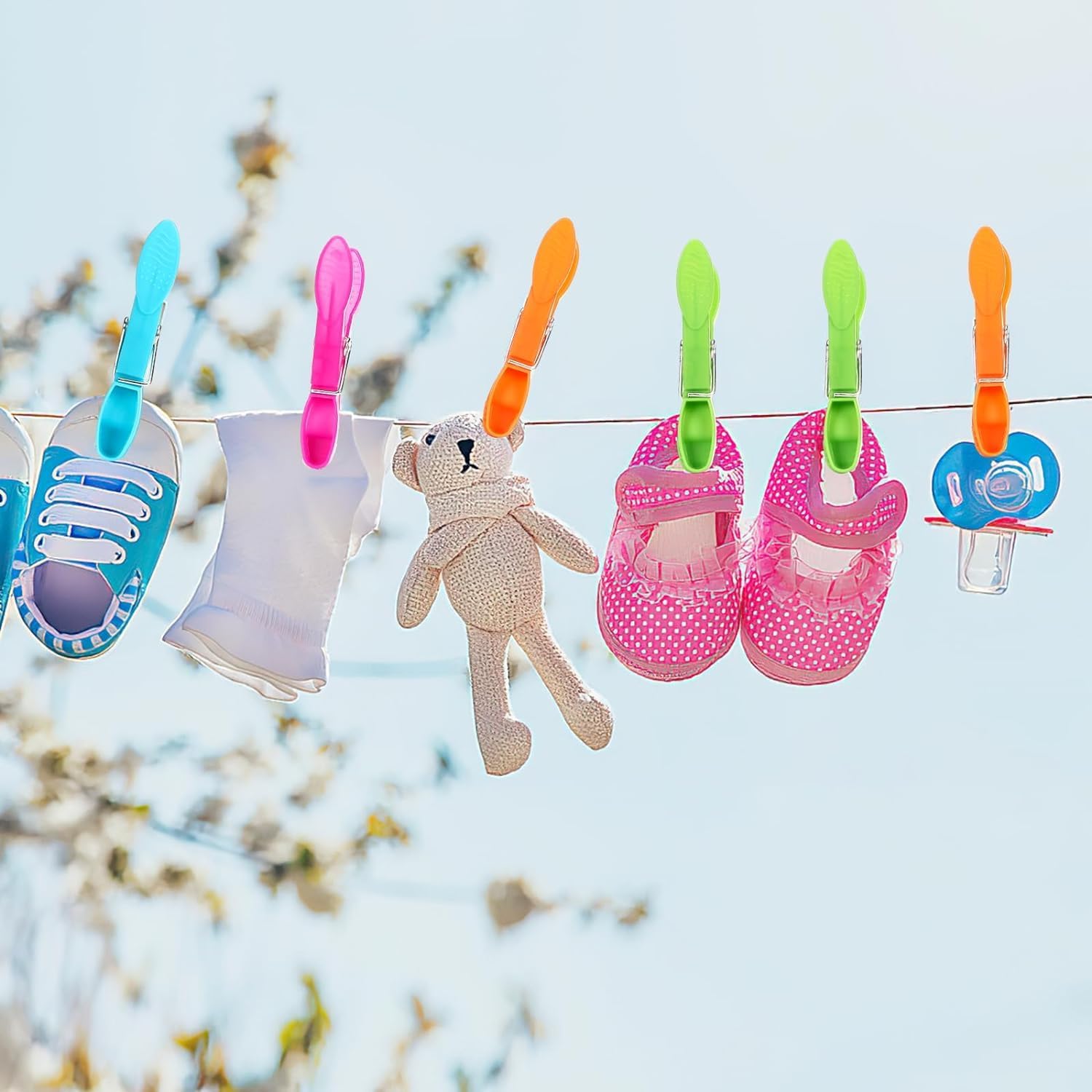 48 PCS Windproof clothespins Plastic clothespins for Clothesline Strong Grip Clothes Pegs for Indoor and Outdoor Clothesline Area Clothes Hanger Clip, Clothesline Hanger, Powerful Clothes Hanger - Image 4