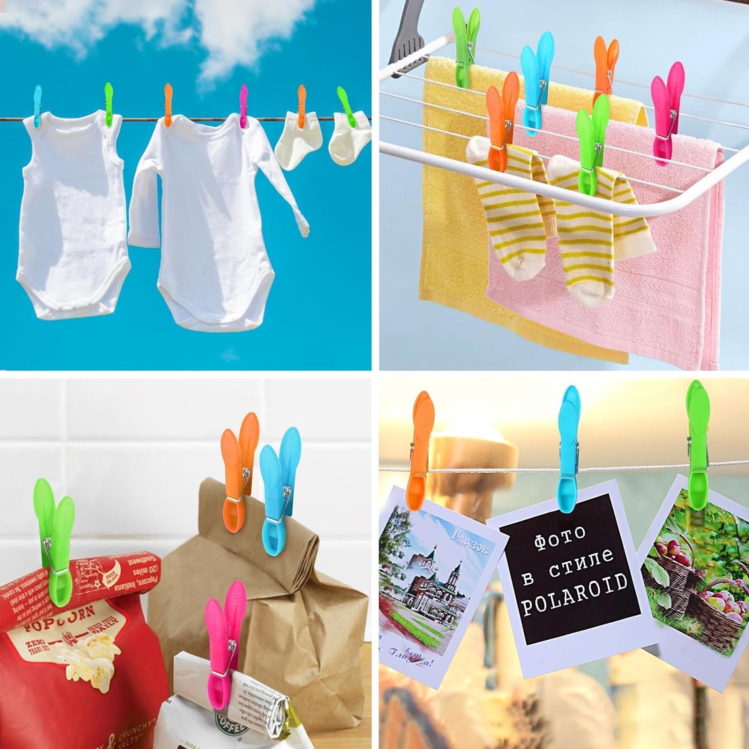48 PCS Windproof clothespins Plastic clothespins for Clothesline Strong Grip Clothes Pegs for Indoor and Outdoor Clothesline Area Clothes Hanger Clip, Clothesline Hanger, Powerful Clothes Hanger - Image 6