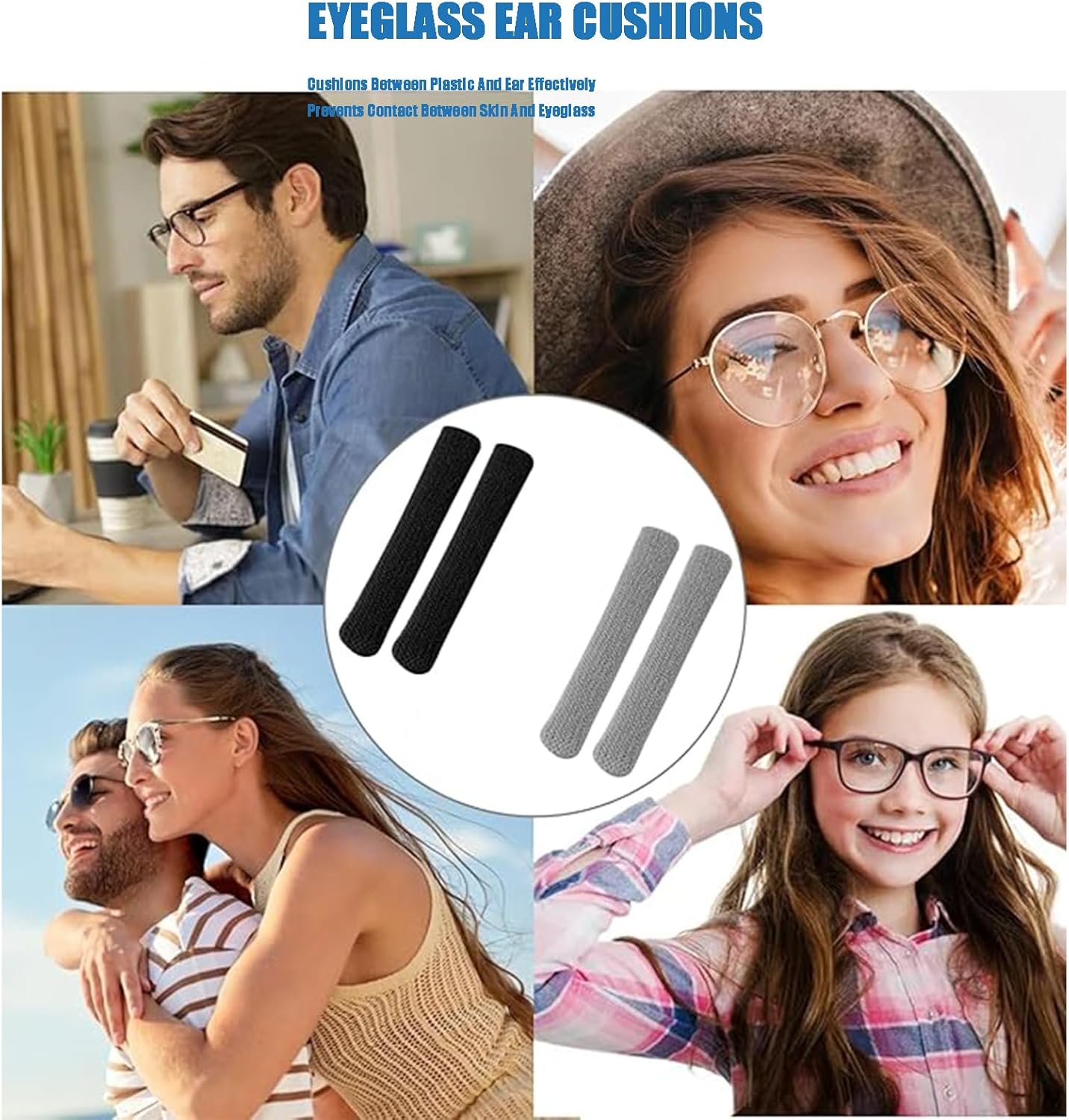 4 Pairs Soft Cotton Glasses Ear Grips – Anti-Slip, Pain Relief Ear Cushions for All-Day Wear | Universal Fit for Reading/Sunglasses/Sport, Lightweight & Washable - Image 6