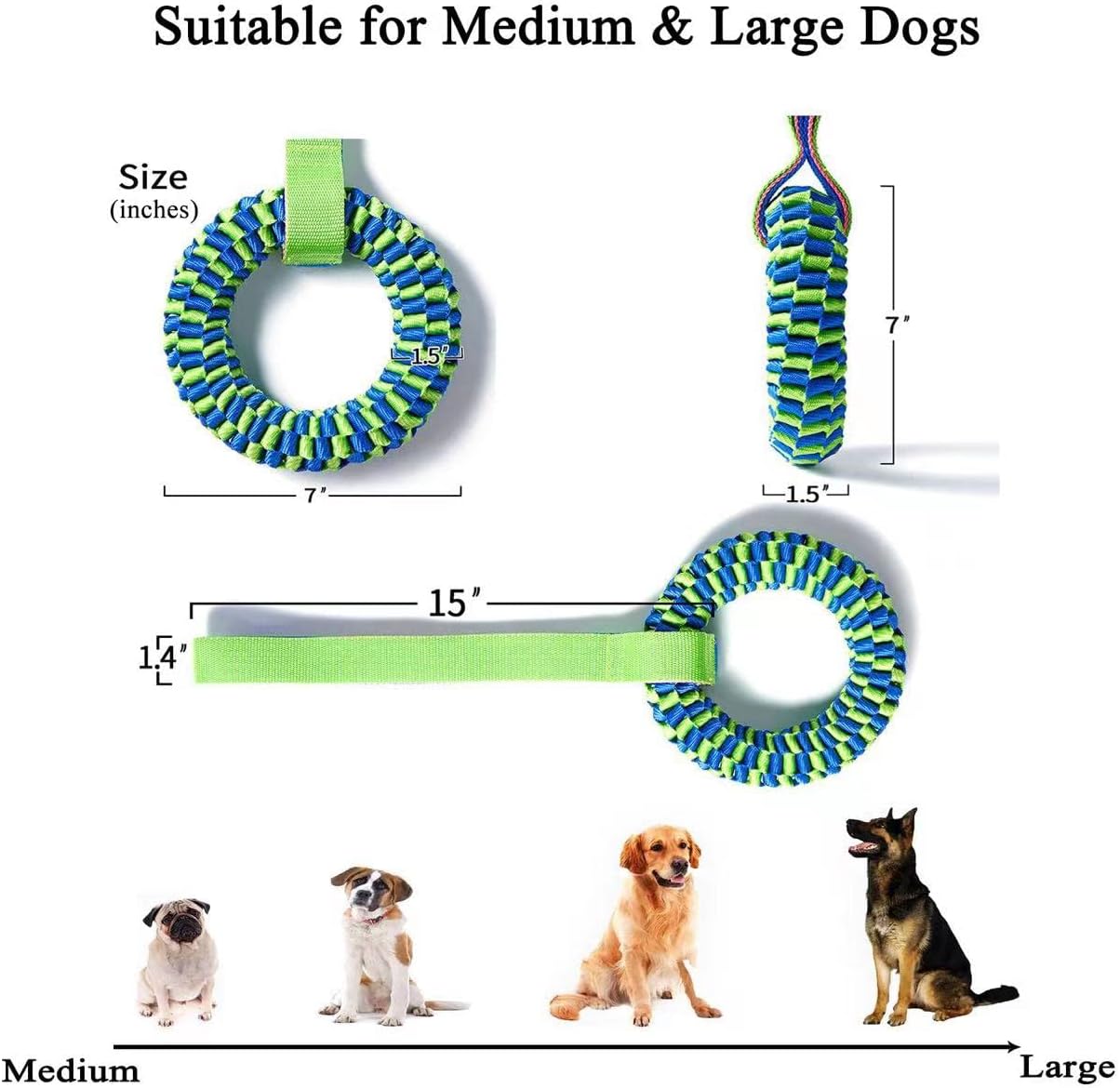 Bullymake Dog Toys for Aggressive Chewers - Tug of War & Teeth Cleaning - Medium & Large Dogs - Image 6