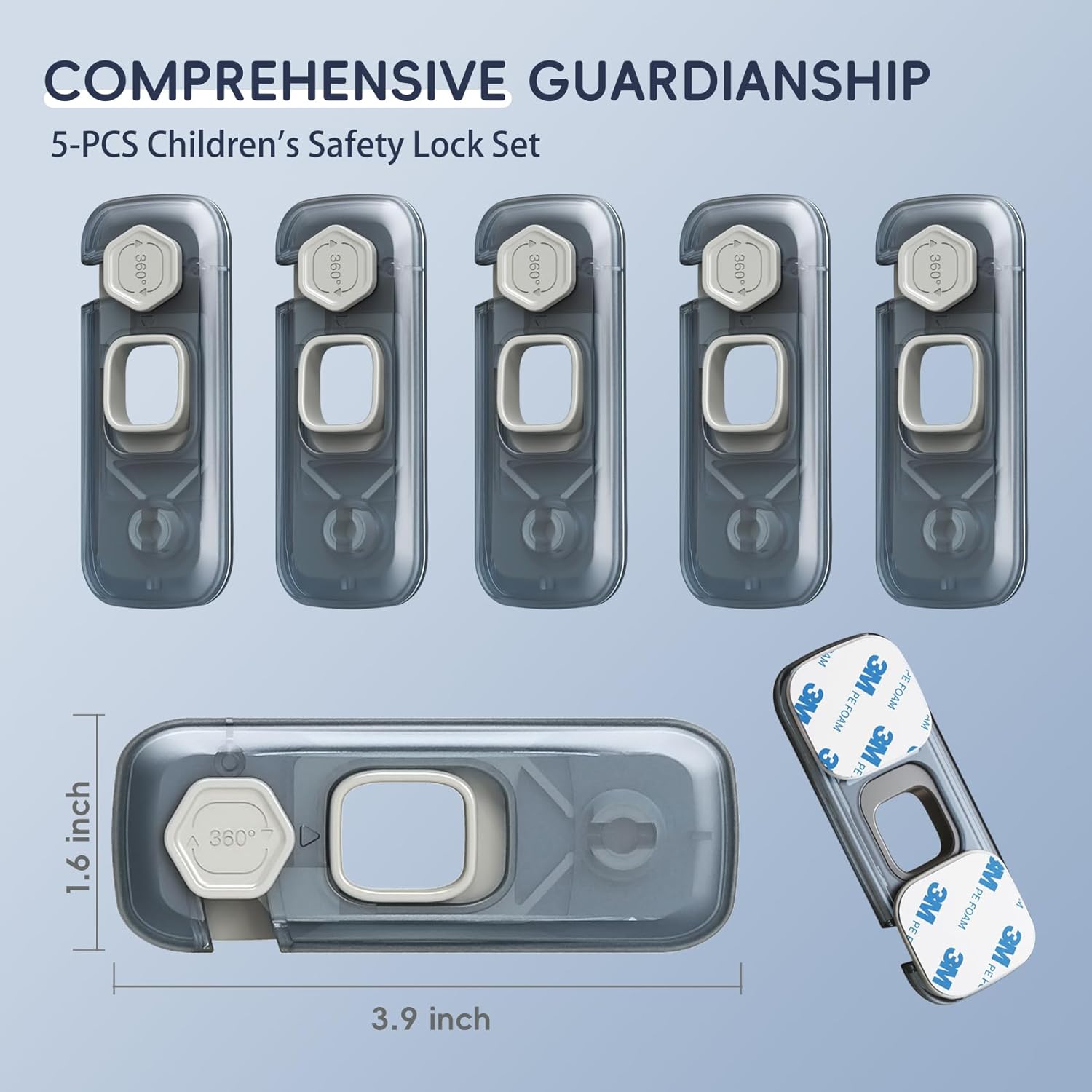 5 Pack Child Proof Refrigerator Lock, Fridge Locks for Kids with Sticky Adhesive Pads, Child Safety Locks for Doors, RV Refrigerator, Oven Lock Child Safety Baby Cabinet Locks - Image 4