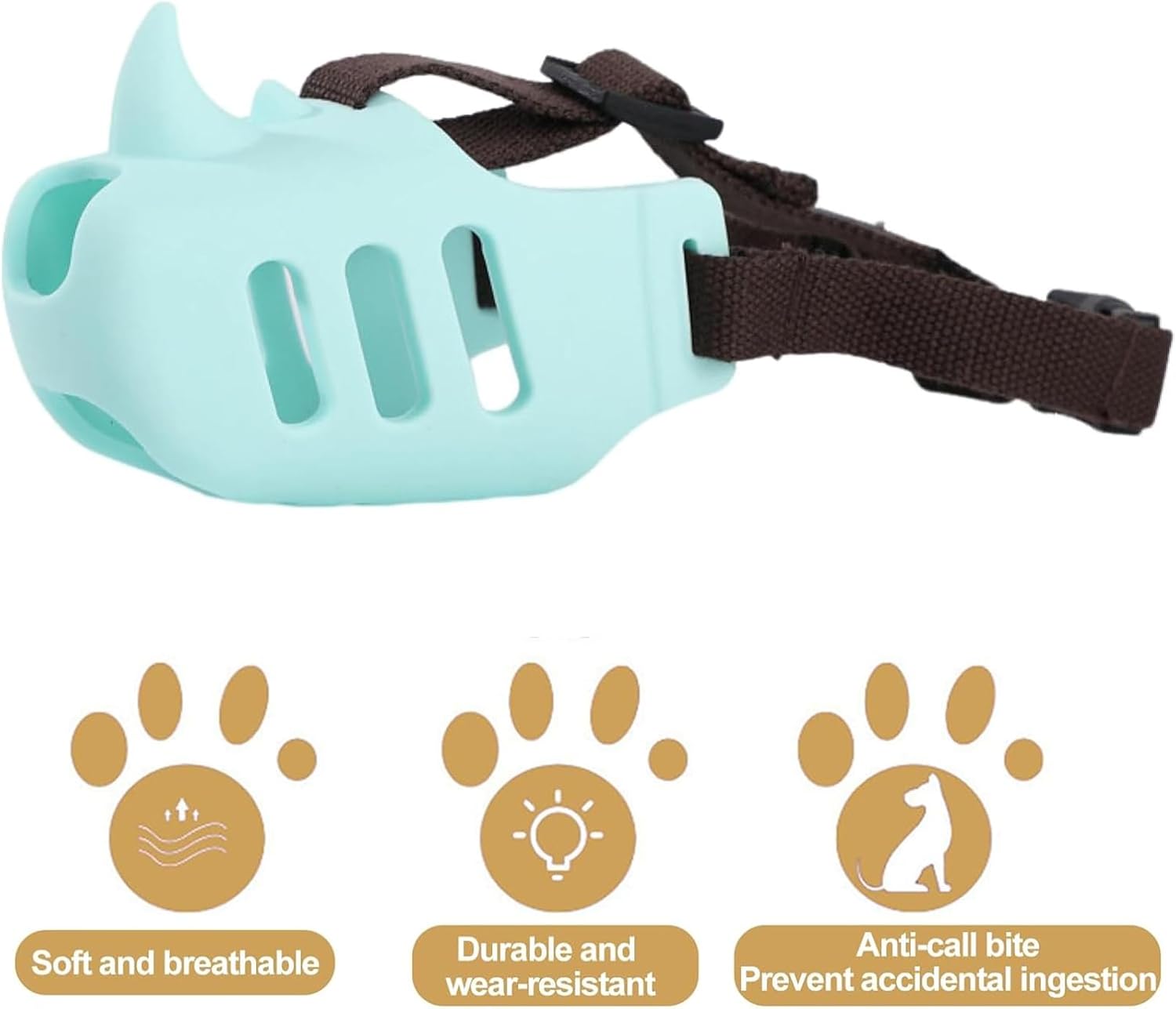 Silicone Dog Muzzle, Soft Muzzle for Small Medium Dogs, Breathable Silicone Cage Mouth Cover for Poodle Dachshund to Prevent Biting and Chewing Adjustable Head Strap (S,Orange) - Image 8