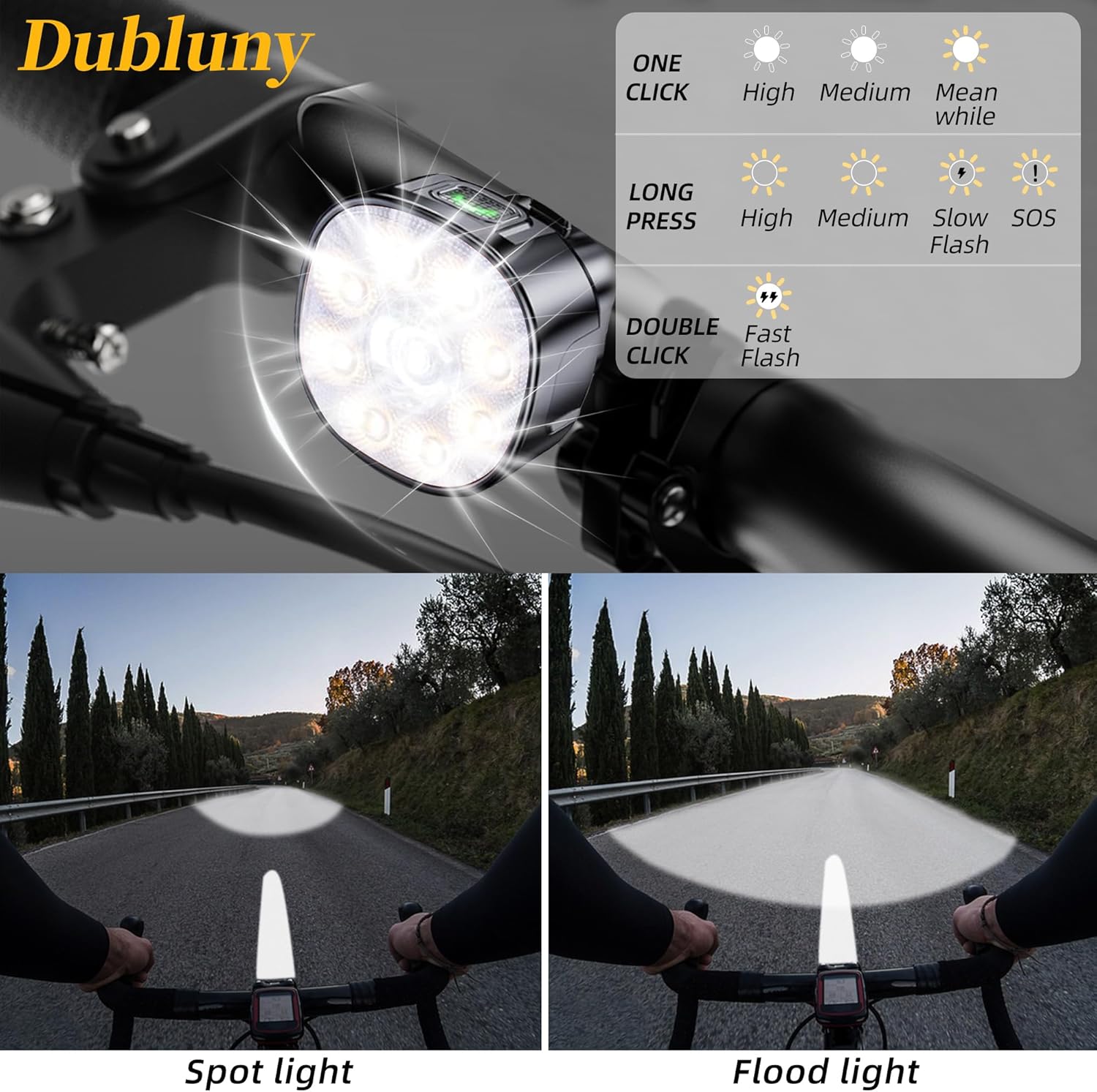 Bike Lights Front and Back for Night Riding Safety,Super Bright Headlight and Red Rear Tail,IP65 Waterproof USB Charging,with 8 Ultra-Bright LED Beads 8+7 Lighting Modes for All Road Bicycle - Image 2