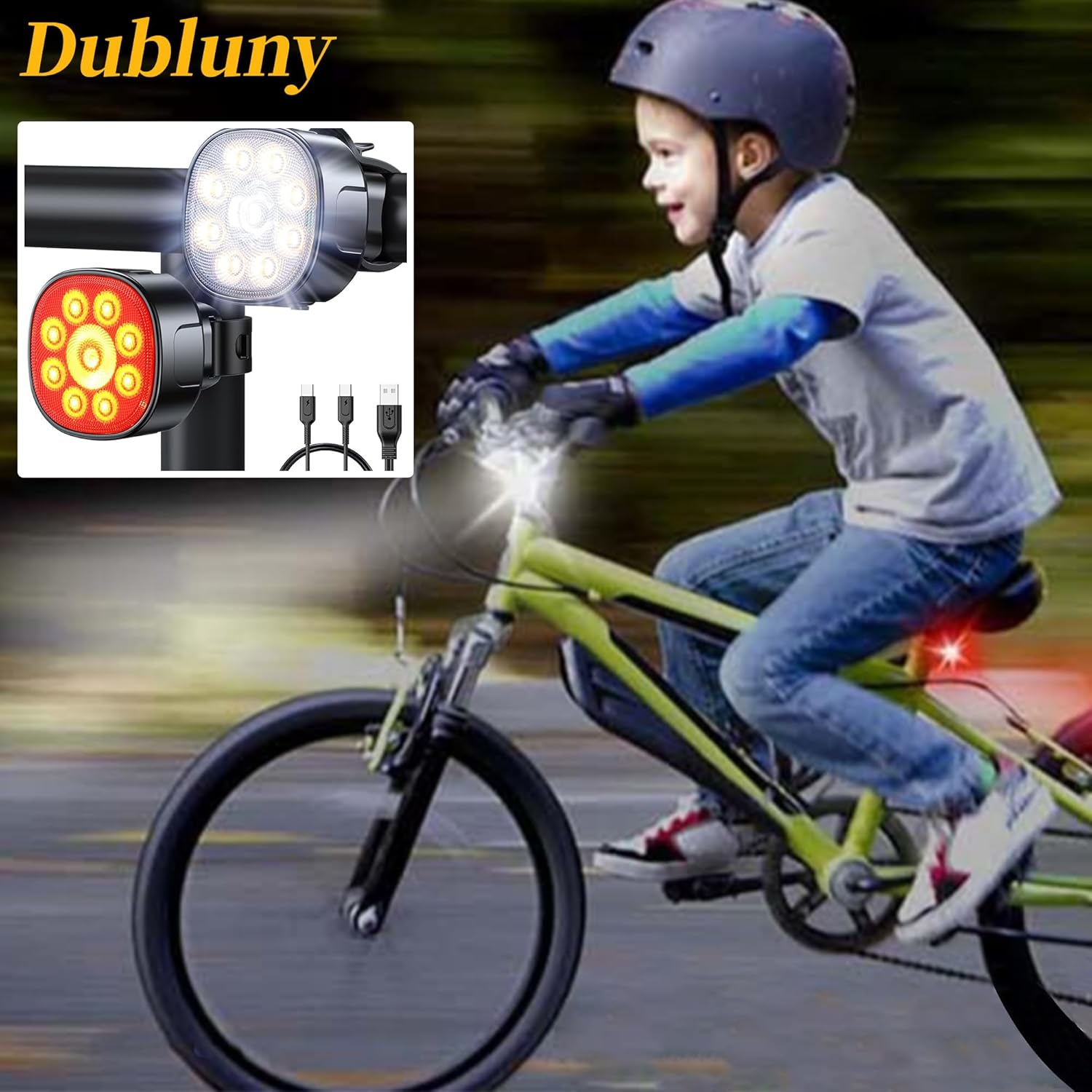 Bike Lights Front and Back for Night Riding Safety,Super Bright Headlight and Red Rear Tail,IP65 Waterproof USB Charging,with 8 Ultra-Bright LED Beads 8+7 Lighting Modes for All Road Bicycle - Image 4