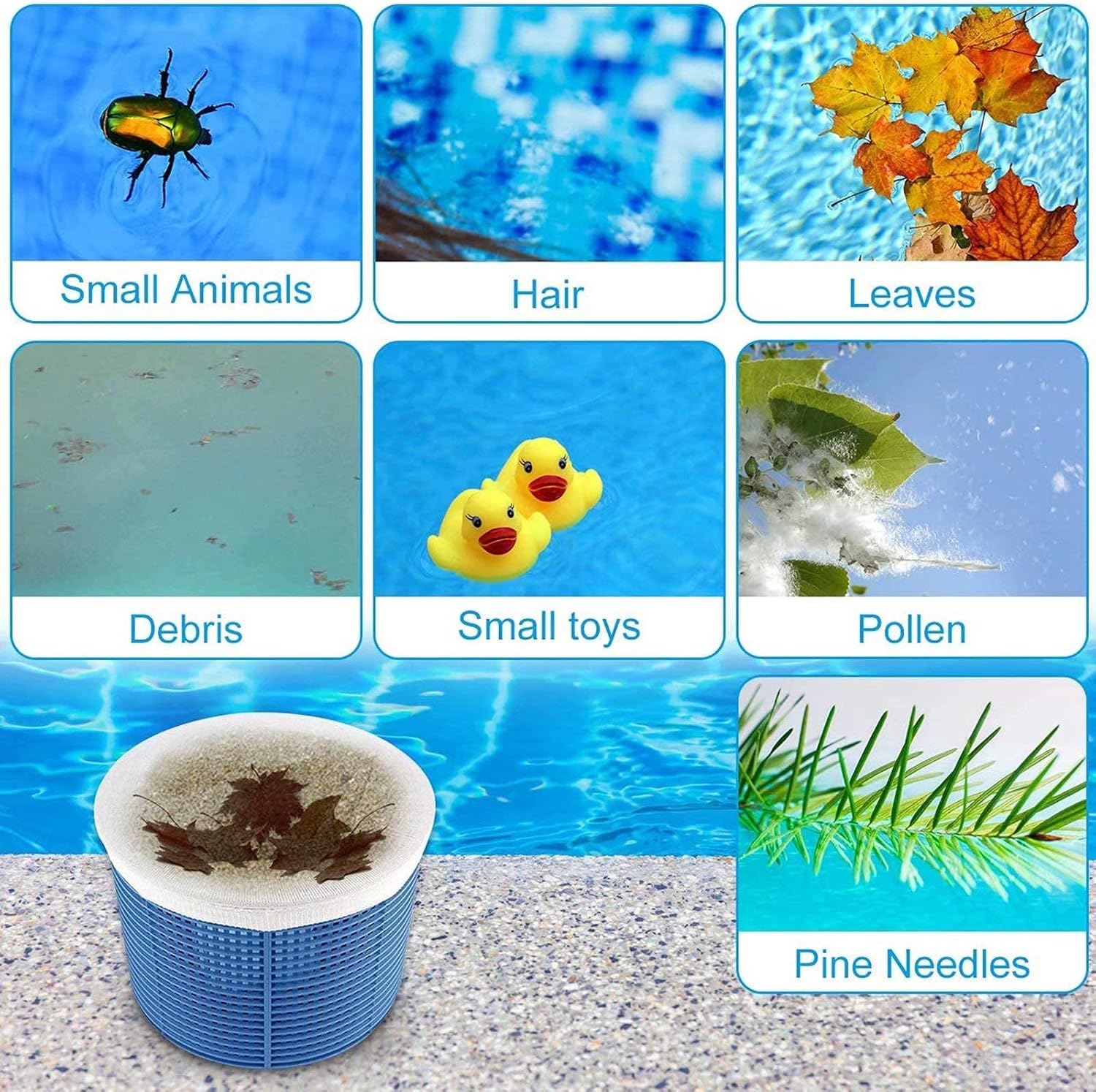 Pool Skimmer Socks, Pool FilterSaver Socks Net, Savers for Filters, Baskets and Skimmers, Ideal Skimmers Cleans Debris and Leaves for InGround and Above Ground Pools (20pcs) - Image 6