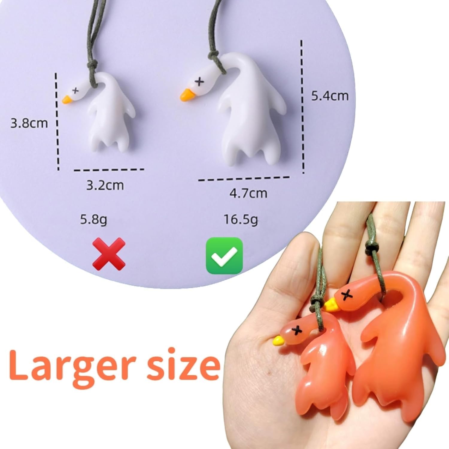 6 Pcs Duck Car Pendant, Violetfox Color-Changing Duck Sunscreen Tester UV Temperature Reminder, Funny Cute Roast Hanging Ornament for Car Mirror Bicycles Bags and Cellphones (Resin) - Image 2