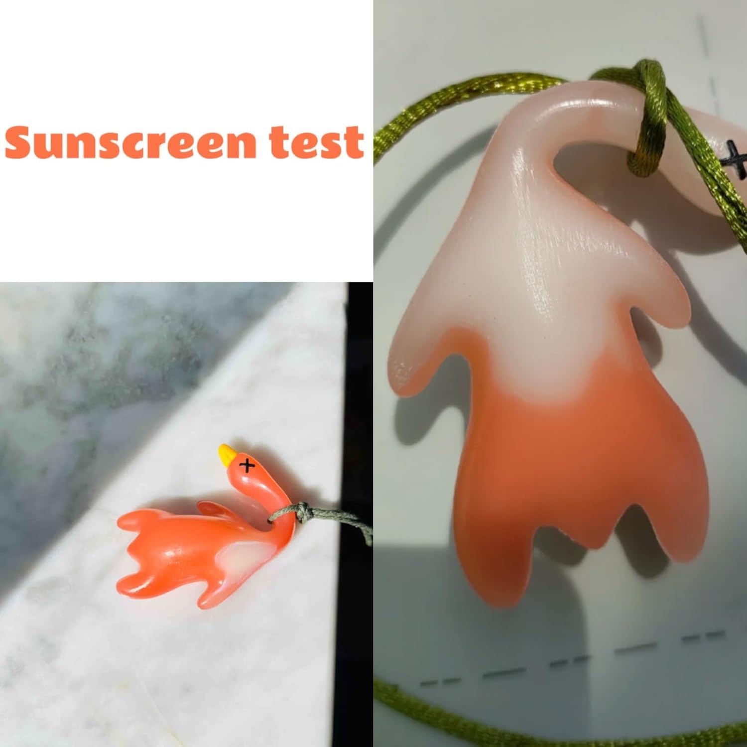 6 Pcs Duck Car Pendant, Violetfox Color-Changing Duck Sunscreen Tester UV Temperature Reminder, Funny Cute Roast Hanging Ornament for Car Mirror Bicycles Bags and Cellphones (Resin) - Image 3