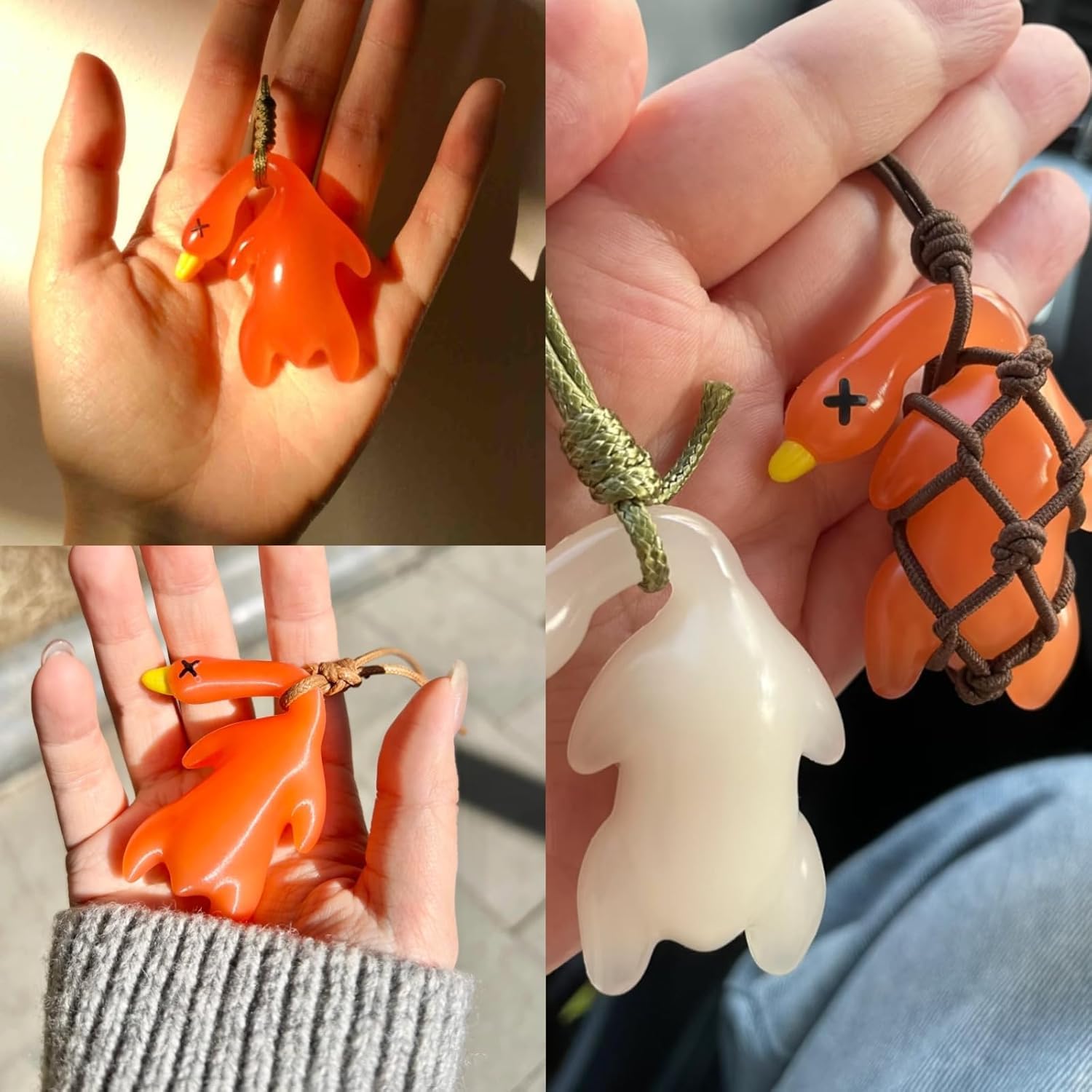 6 Pcs Duck Car Pendant, Violetfox Color-Changing Duck Sunscreen Tester UV Temperature Reminder, Funny Cute Roast Hanging Ornament for Car Mirror Bicycles Bags and Cellphones (Resin) - Image 5