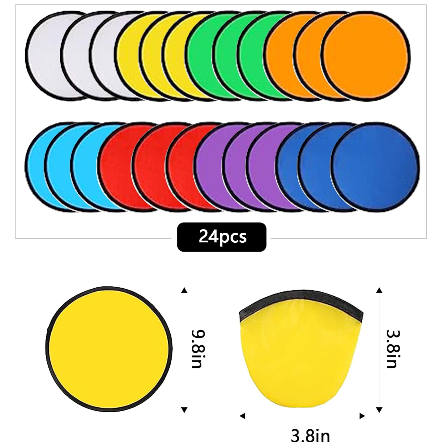 24pcs Collapsible Frisbee Fan Set Beach Frisbee Party Idea Gift Halloween Christmas New Years, 8 Colors - Image 2
