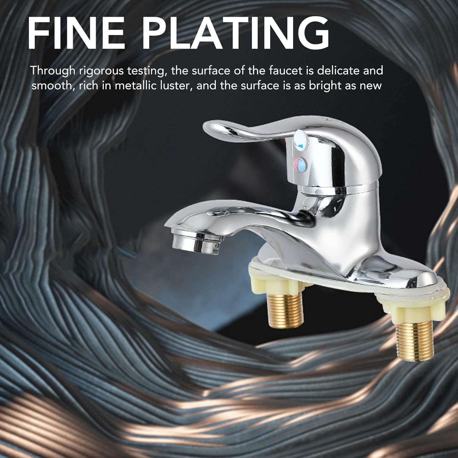 Modern Bathroom Sink Faucet, Zinc Alloy, Chrome Finish, 2 Hole, Single Handle, Easy Install, Suitable for Home & Hotel - Image 2