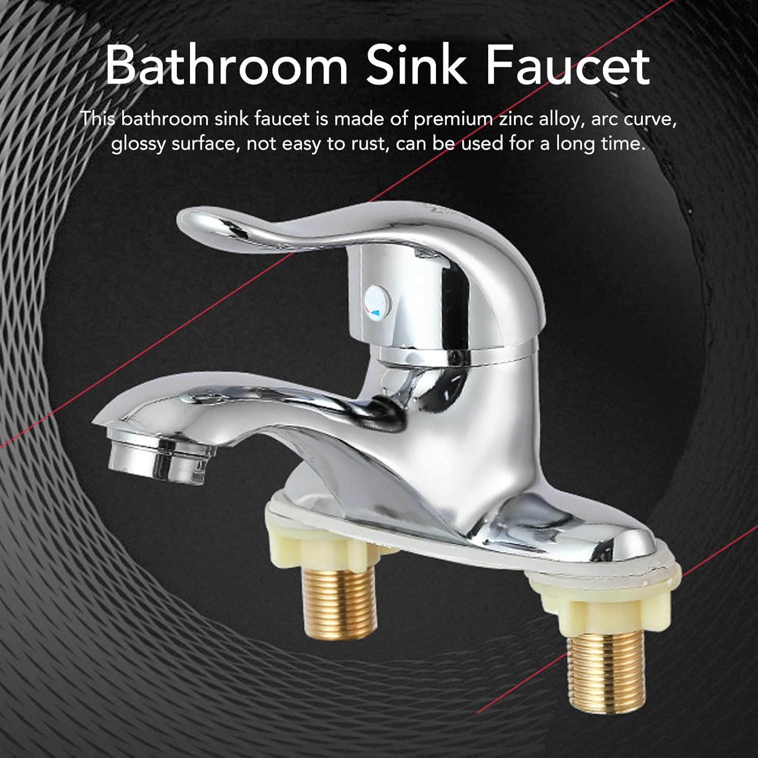 Modern Bathroom Sink Faucet, Zinc Alloy, Chrome Finish, 2 Hole, Single Handle, Easy Install, Suitable for Home & Hotel - Image 3