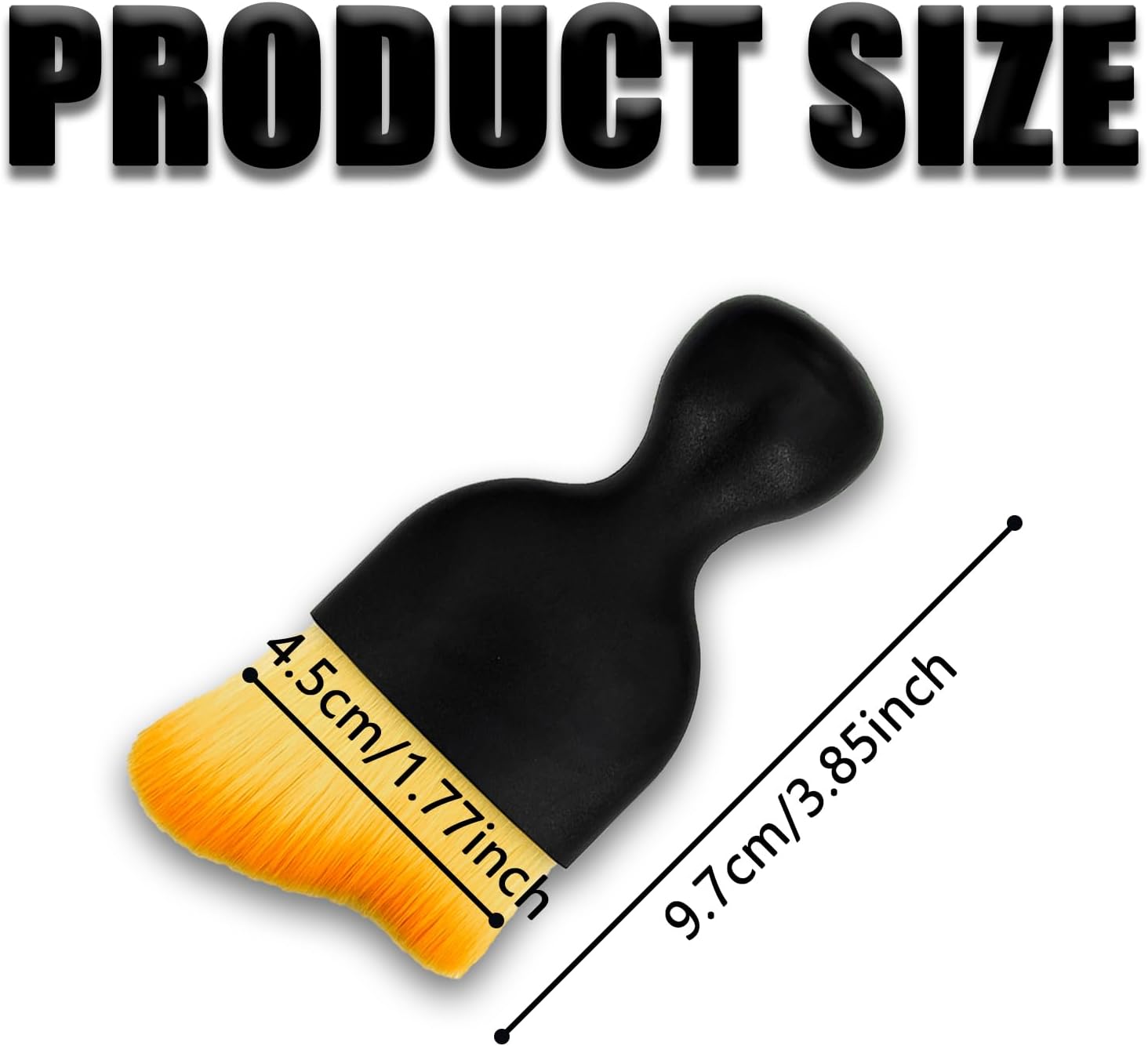 Car Interior Detailing Brush, Ultra Soft Non-Scratch Dust Brush, Car Interior Cleaning Tool for Cleaning Panels, Air Vent, Leather (Yellow) - Image 2