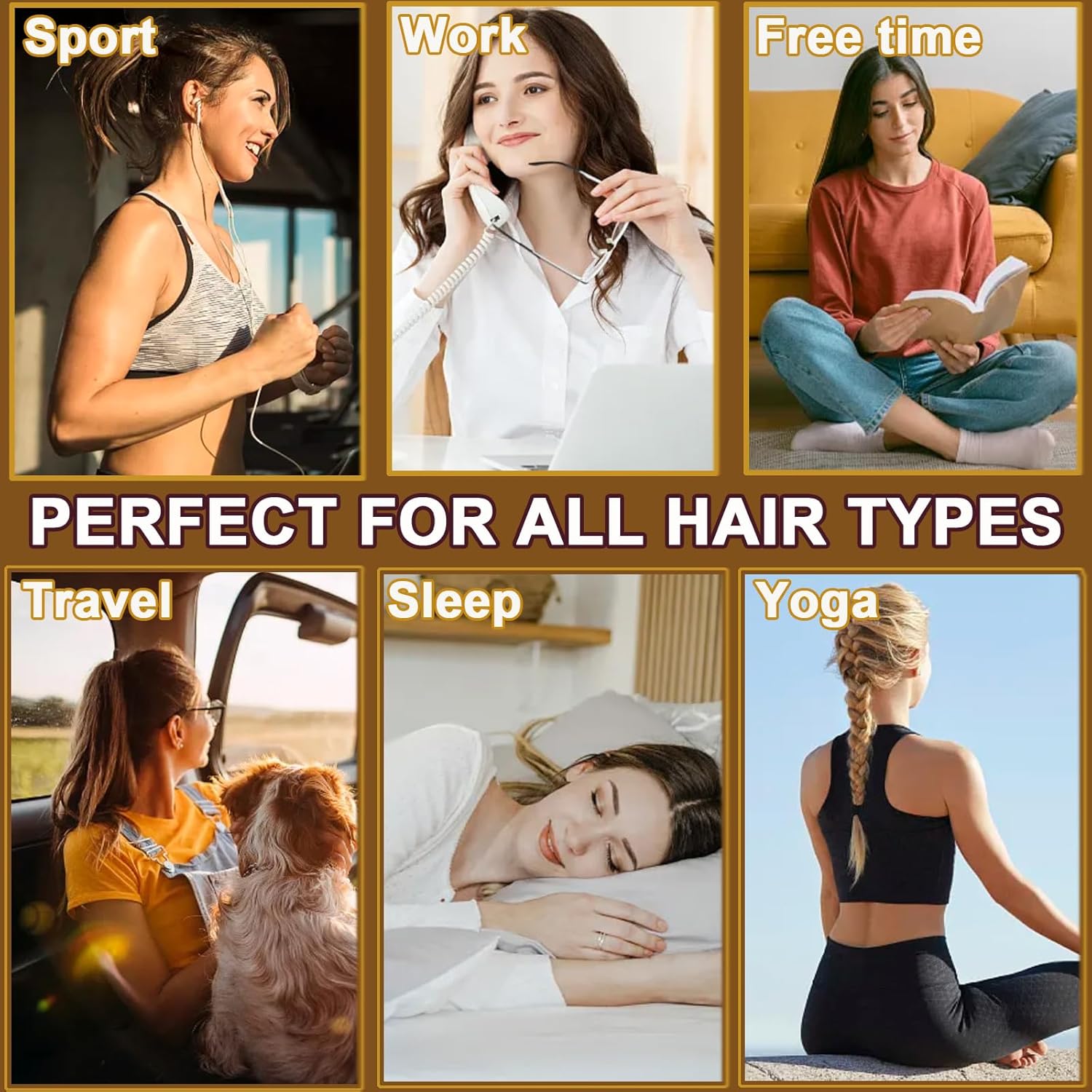 Heatless Hair Curler Set, 3 Pcs Hair Curlers No Heat, Heatless Overnight Blowout Rods with Hook for Hair Styling Tools Women Long Hair Rollers(Kahki) - Image 7
