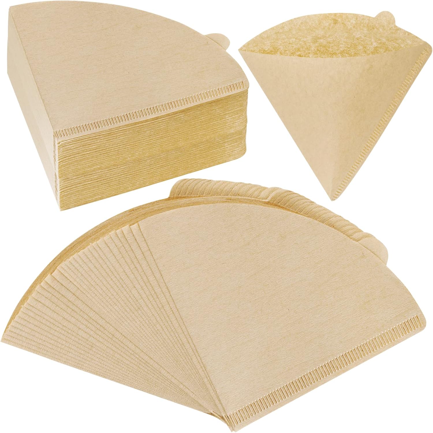 300 Counts Coffee Filters Cone Coffee Filters V60 Coffee Filter No.2 Coffee Filters 2-4 Cups Pour Over Coffee Filter Cone Natural Paper Coffee Filters - Image 1