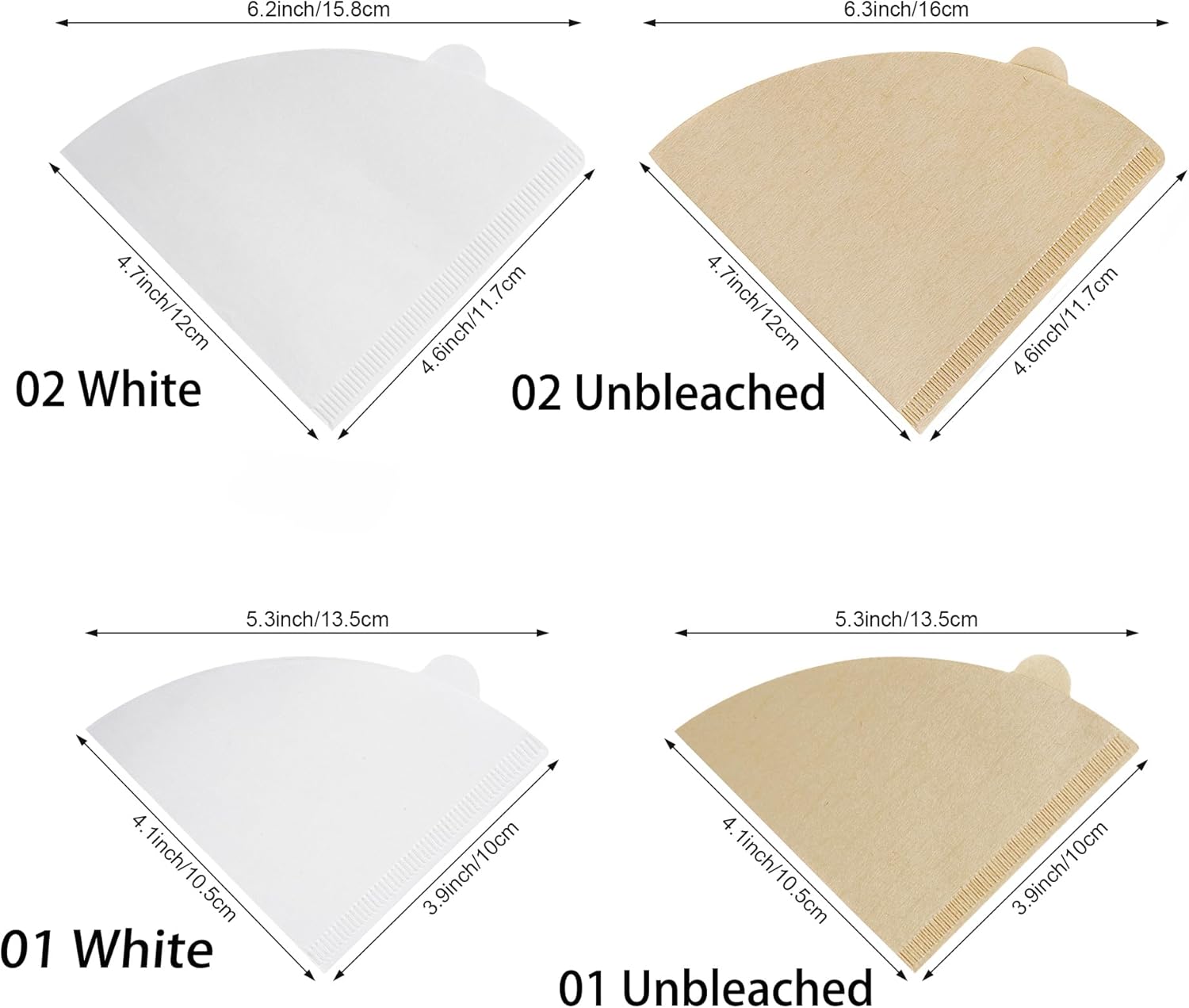 300 Counts Coffee Filters Cone Coffee Filters V60 Coffee Filter No.2 Coffee Filters 2-4 Cups Pour Over Coffee Filter Cone Natural Paper Coffee Filters - Image 2