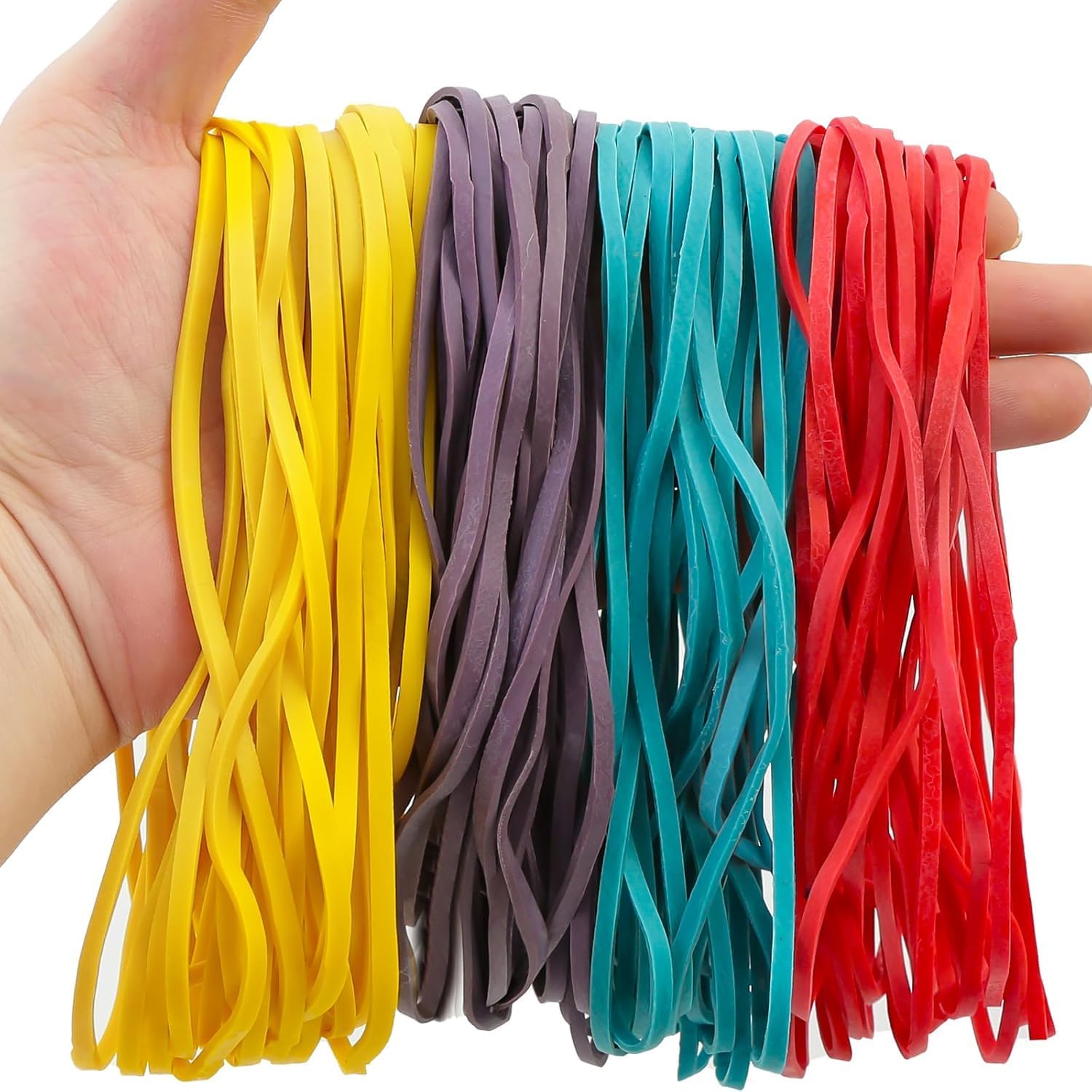 120 Pcs Large Rubber Bands Heavy Duty,7 Inch Extra Long Jumbo Elastic Bands for Home, Kitchen & Office, Industrial Strength in 4 Colors - Image 1