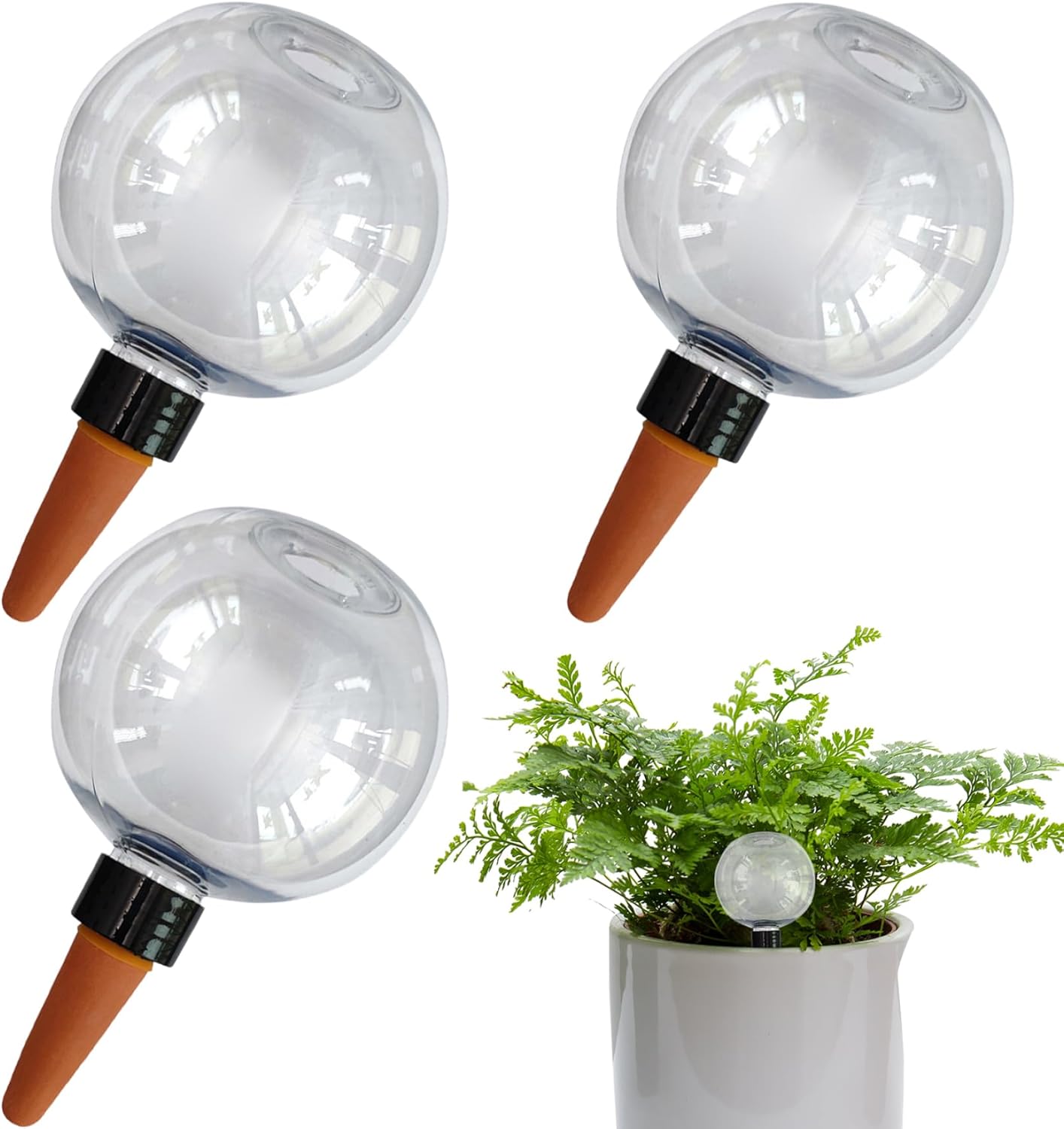 3PCS Plant Watering Globes, 500ml Self Watering Planter Insert, Transparent Plant Irrigation Devices for Indoor Potted Plants - Image 1