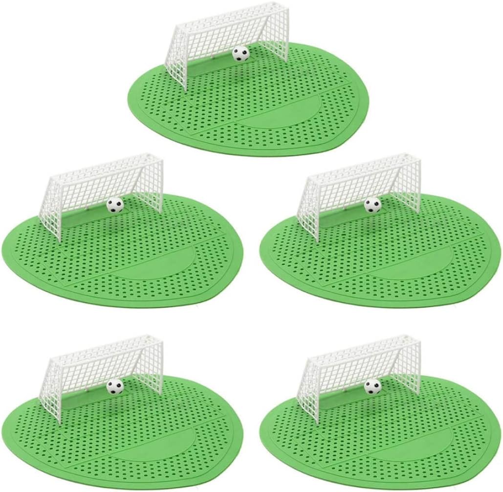 Urinal Screen Anti Odor Football Male Toilet Cleaner Splash Guards Soccer Goal Filter Mats Green 5PCS Urinal Screen Urinal mats Urinal Sieve Football Male Toilet Cleaner Soccer Goal Filter Mat - Image 1