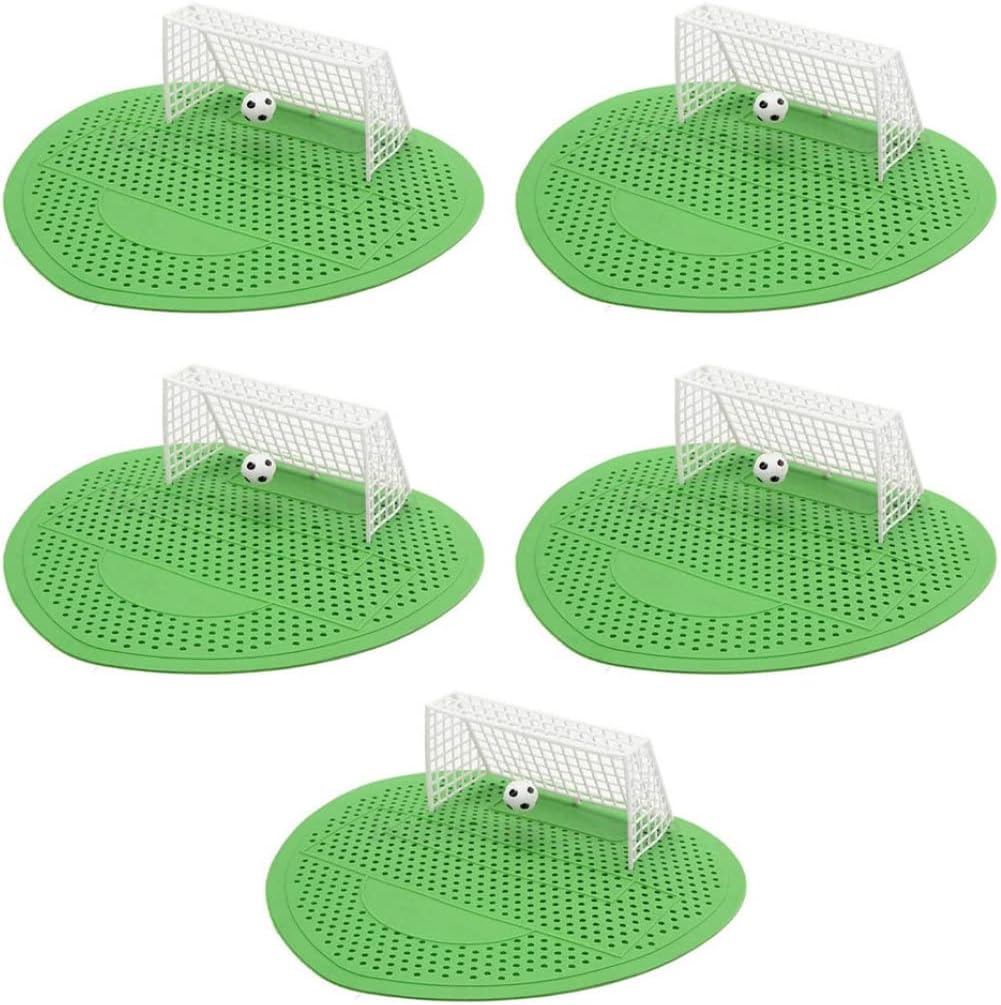 Urinal Screen Anti Odor Football Male Toilet Cleaner Splash Guards Soccer Goal Filter Mats Green 5PCS Urinal Screen Urinal mats Urinal Sieve Football Male Toilet Cleaner Soccer Goal Filter Mat - Image 4