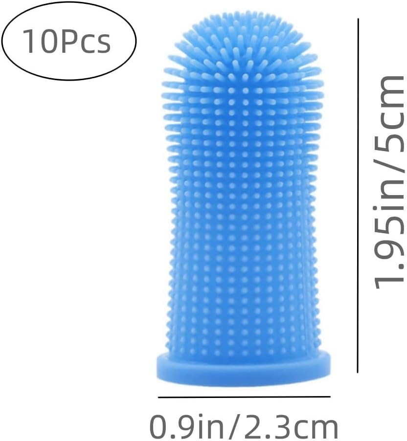 Dog Toothbrush, 10Pcs Soft Dog Finger Toothbrush, 360º Dog Finger Toothbrush, Silicone Pets Teeth Cleaning Toothbrush Kit for Dogs Puppies, Small Pets Dental Care - Image 2