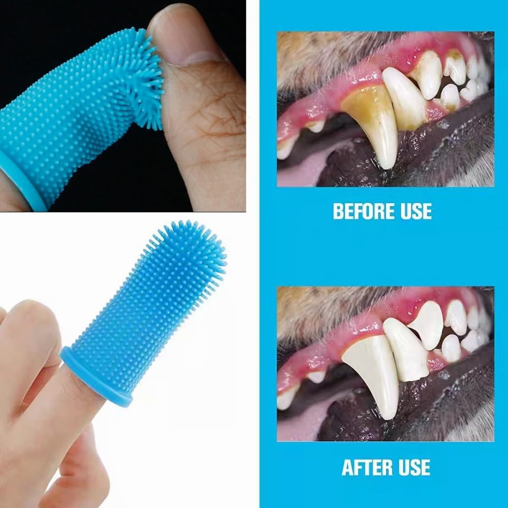 Dog Toothbrush, 10Pcs Soft Dog Finger Toothbrush, 360º Dog Finger Toothbrush, Silicone Pets Teeth Cleaning Toothbrush Kit for Dogs Puppies, Small Pets Dental Care - Image 3