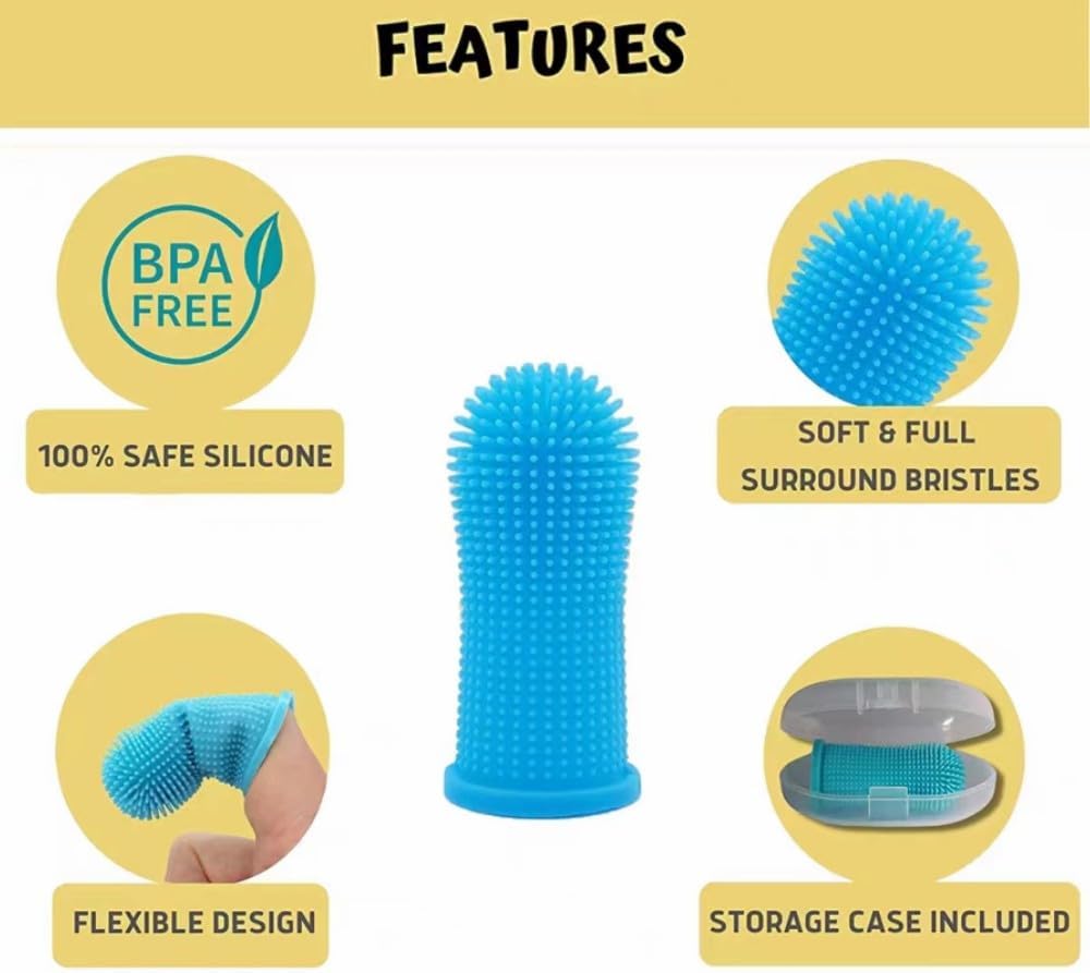Dog Toothbrush, 10Pcs Soft Dog Finger Toothbrush, 360º Dog Finger Toothbrush, Silicone Pets Teeth Cleaning Toothbrush Kit for Dogs Puppies, Small Pets Dental Care - Image 5