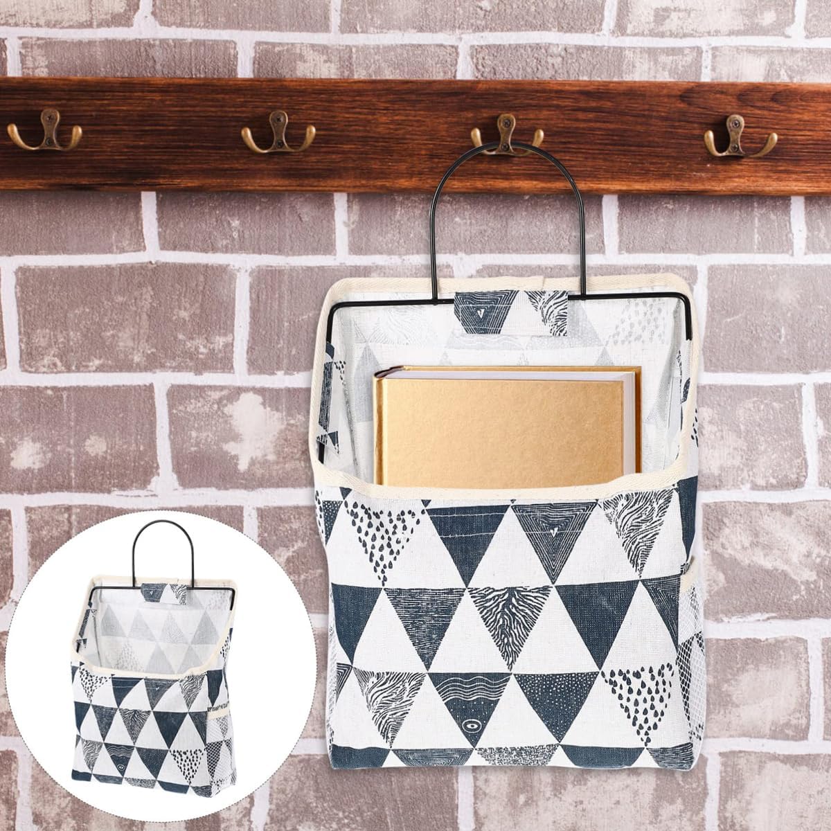 Single pocket wall hanging fabric organizer, durable and space-saving design, perfect for bedroom, dorm, bathroom and office storage.Ideal for students, organizers and homeowners - Image 6