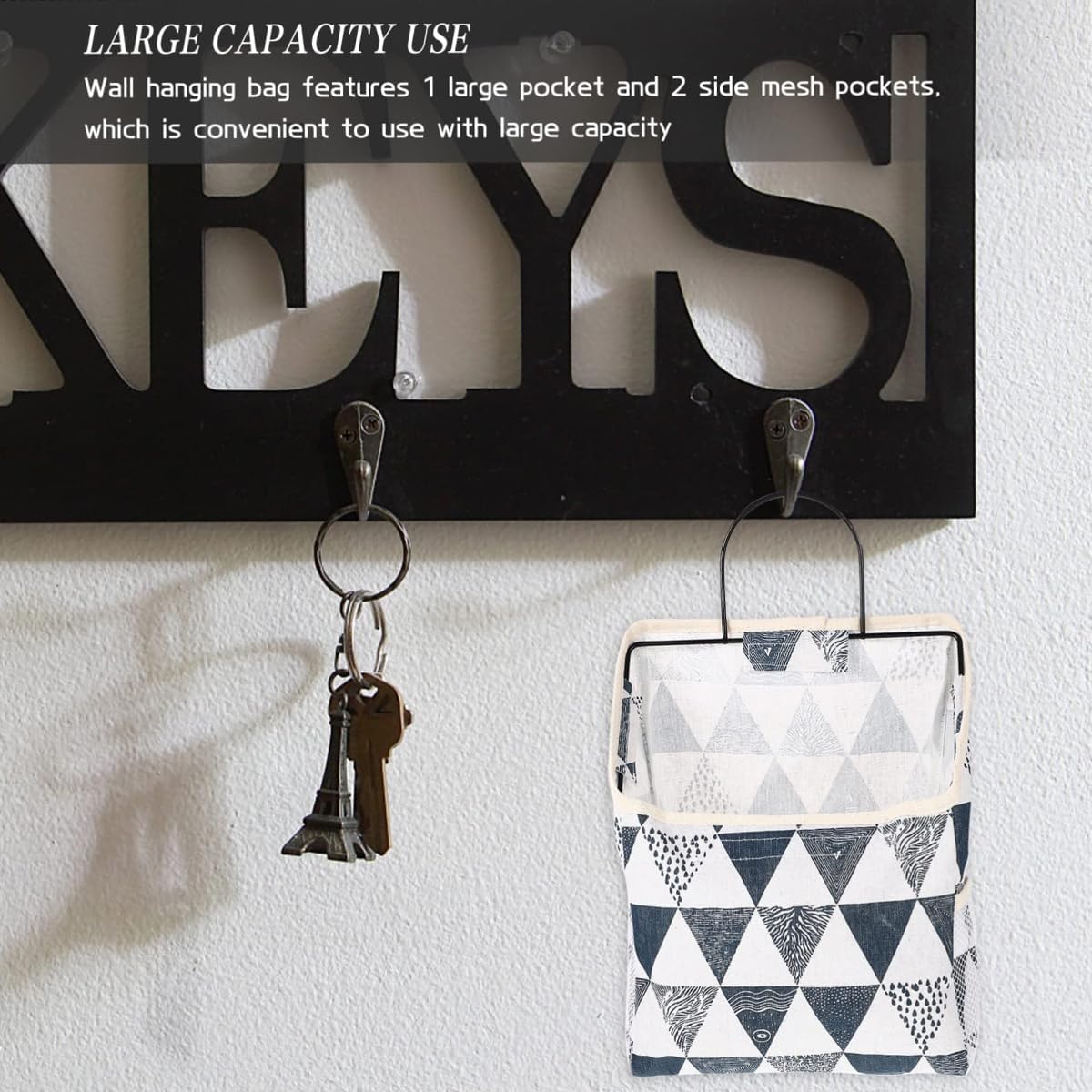 Single pocket wall hanging fabric organizer, durable and space-saving design, perfect for bedroom, dorm, bathroom and office storage.Ideal for students, organizers and homeowners - Image 8