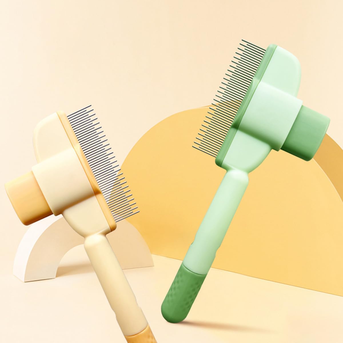Pet Products Self Cleaning Cat Comb Floating Hair Artifact Knot Removes Pet Hair Comb Long Hair Cat Dog Row Comb Pet Hair Removal Comb Flea Comb, Cat Grooming Brush (B) - Image 2