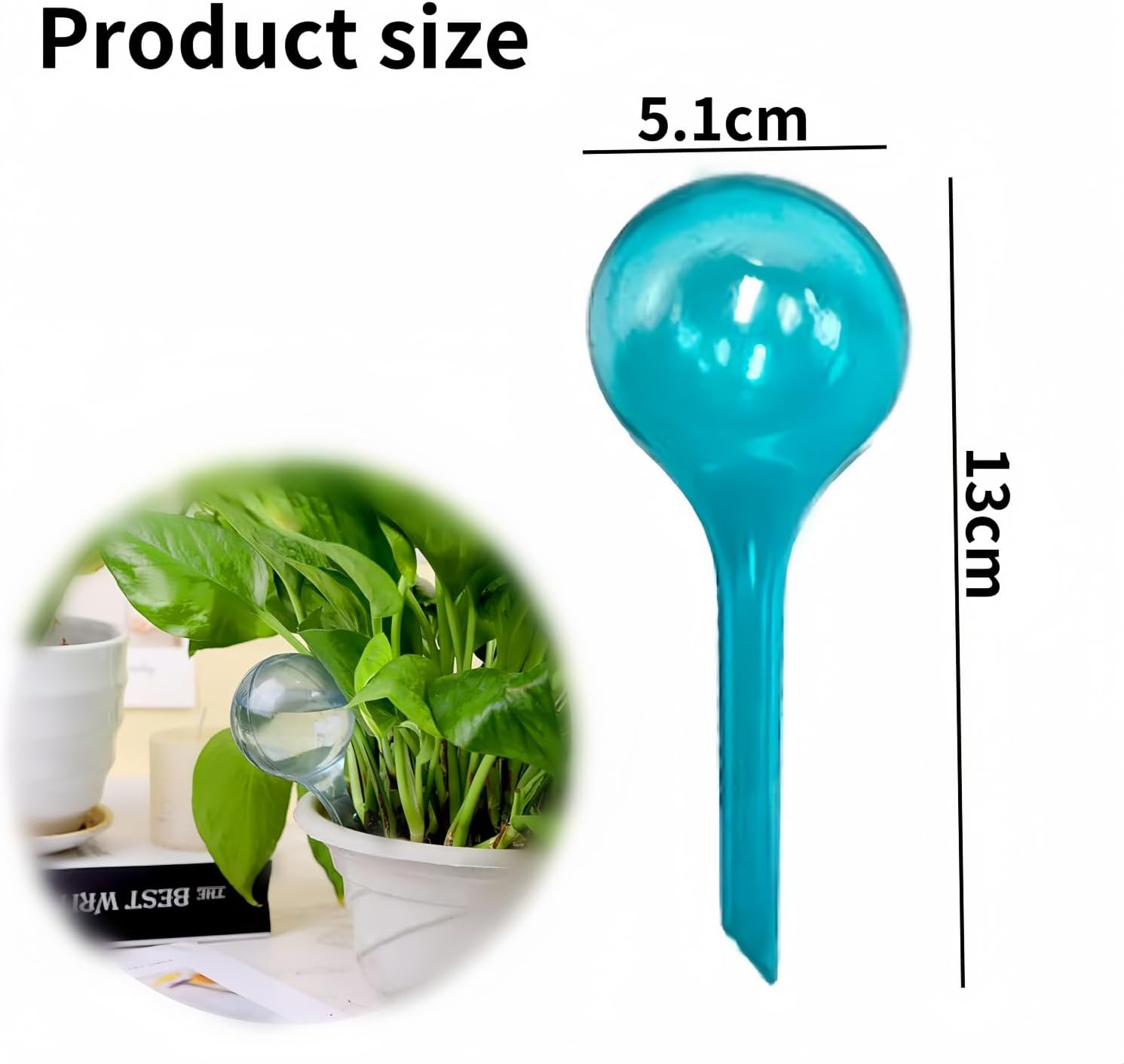 12 Pcs Plant Watering Globes, Automatic Watering Bulbs, Plastic Garden Watering Globes Device, Water Device Drip for Plant, Self-Watering System for Indoor Outdoor Garden (Lake Blue) - Image 2
