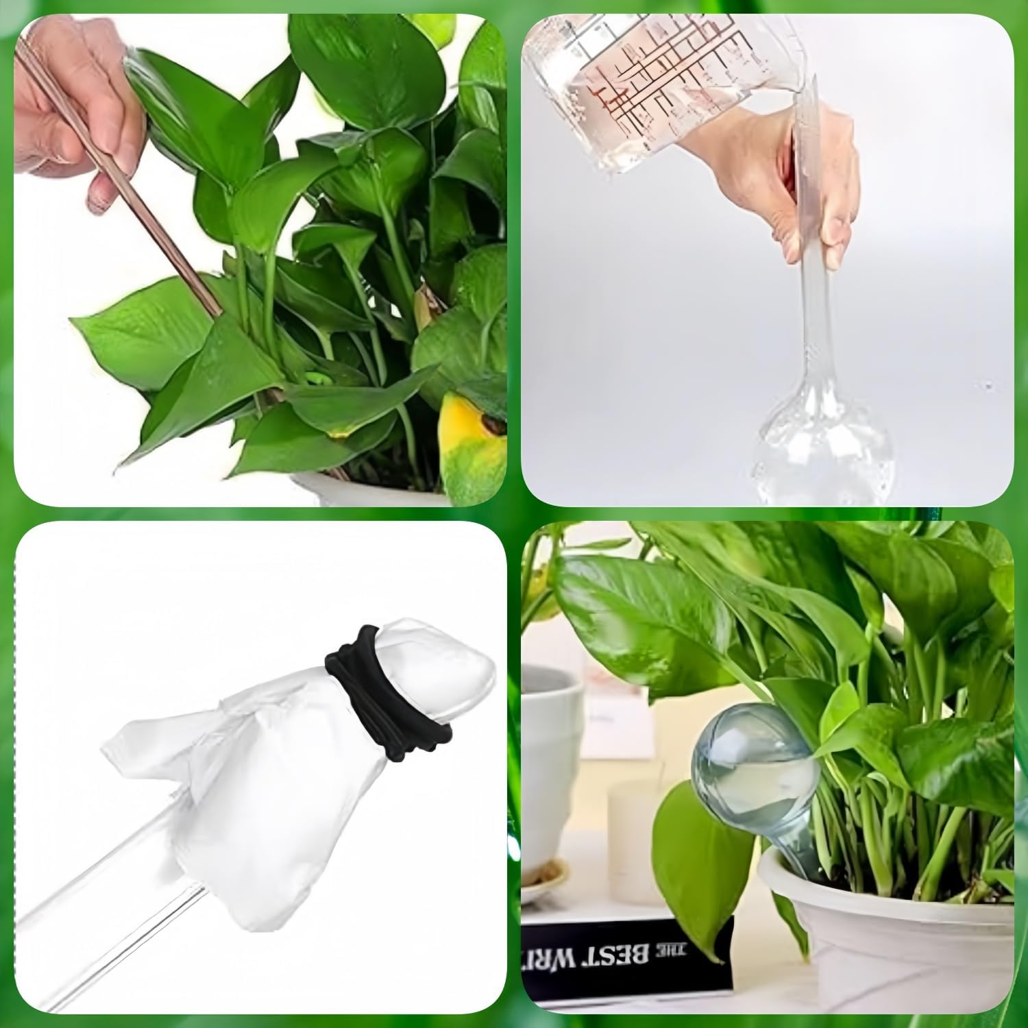 12 Pcs Plant Watering Globes, Automatic Watering Bulbs, Plastic Garden Watering Globes Device, Water Device Drip for Plant, Self-Watering System for Indoor Outdoor Garden (Lake Blue) - Image 3