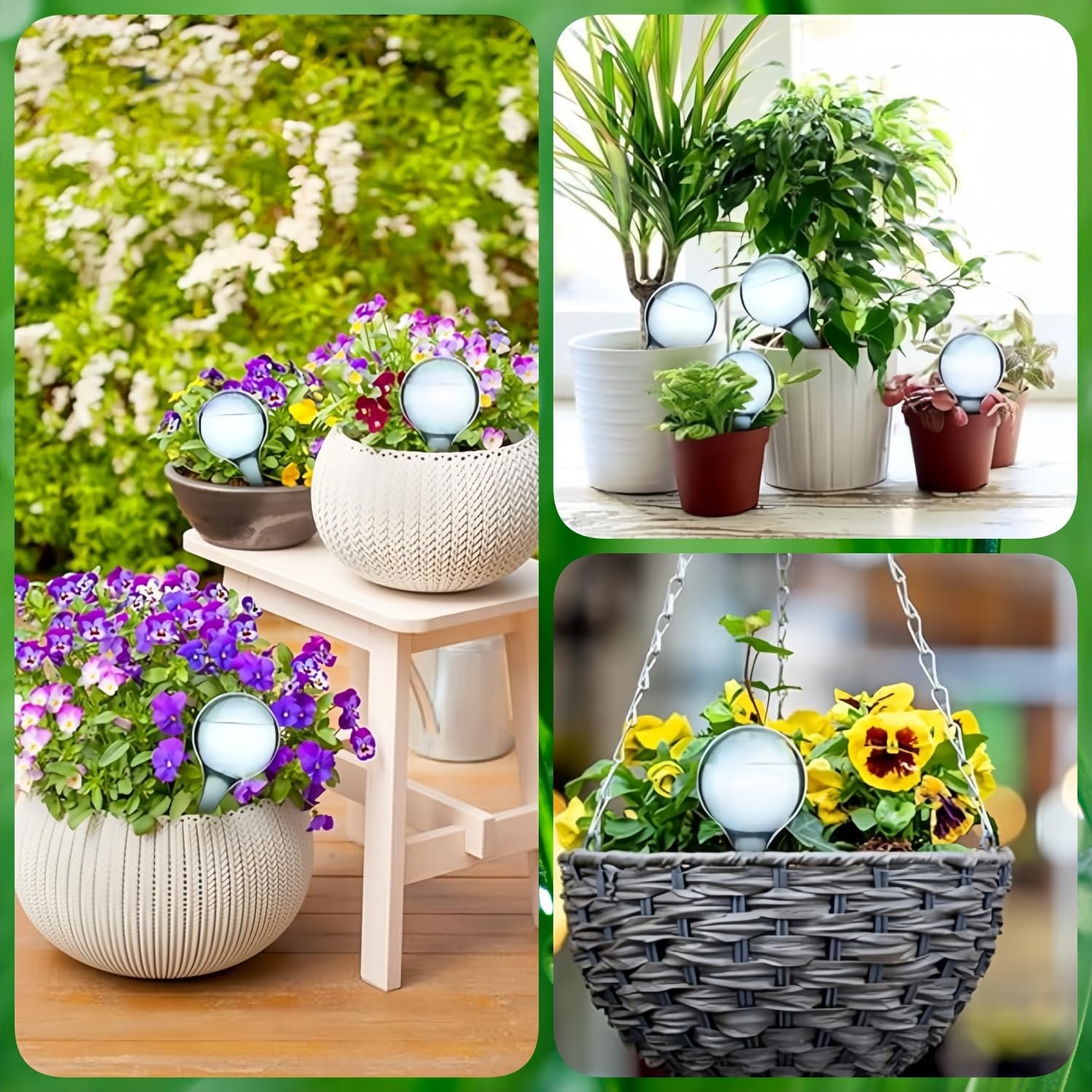 12 Pcs Plant Watering Globes, Automatic Watering Bulbs, Plastic Garden Watering Globes Device, Water Device Drip for Plant, Self-Watering System for Indoor Outdoor Garden (Lake Blue) - Image 5