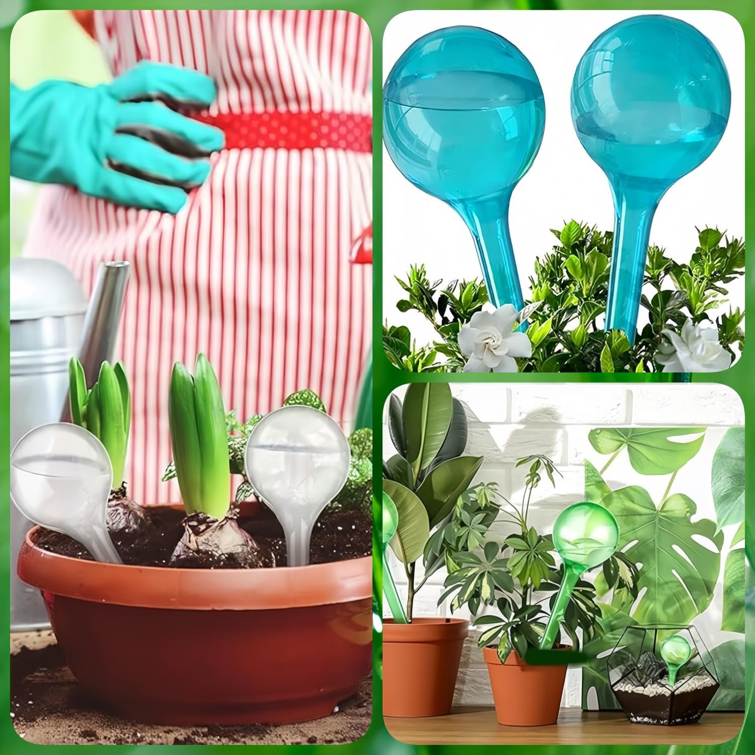 12 Pcs Plant Watering Globes, Automatic Watering Bulbs, Plastic Garden Watering Globes Device, Water Device Drip for Plant, Self-Watering System for Indoor Outdoor Garden (Lake Blue) - Image 7
